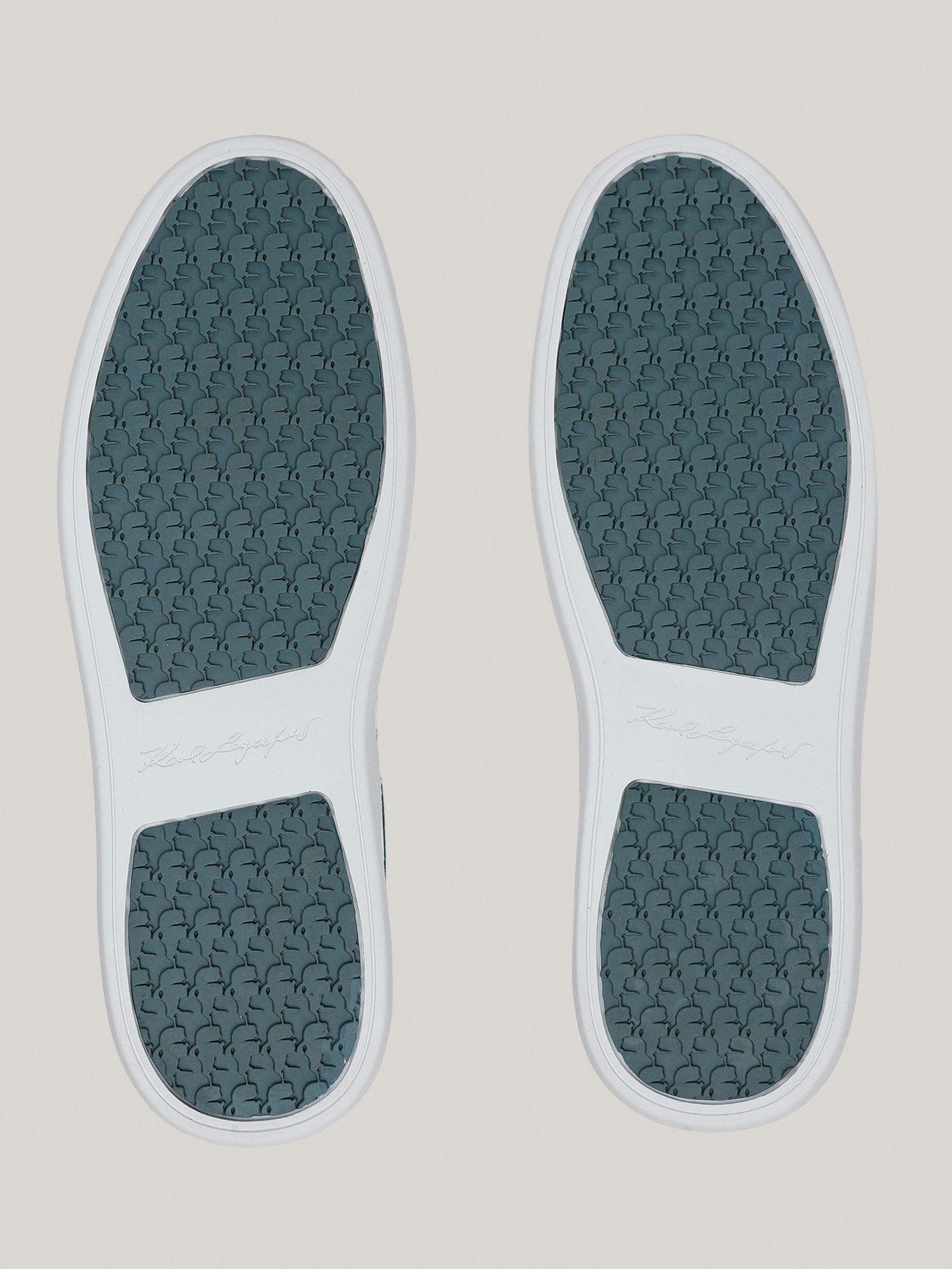 Zapatillas de cuero con detalle de gamuza Azul-3