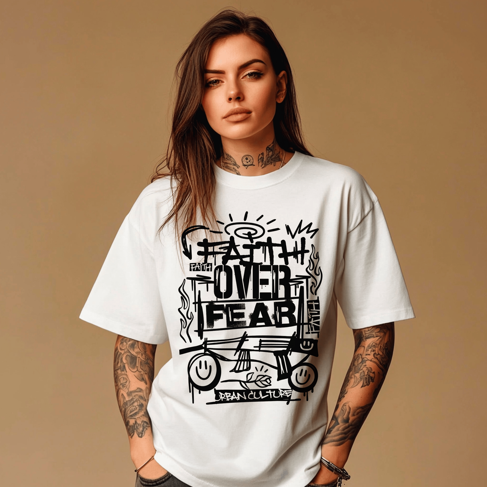 Polera Urbana Streetwear - Faith over Fear-2