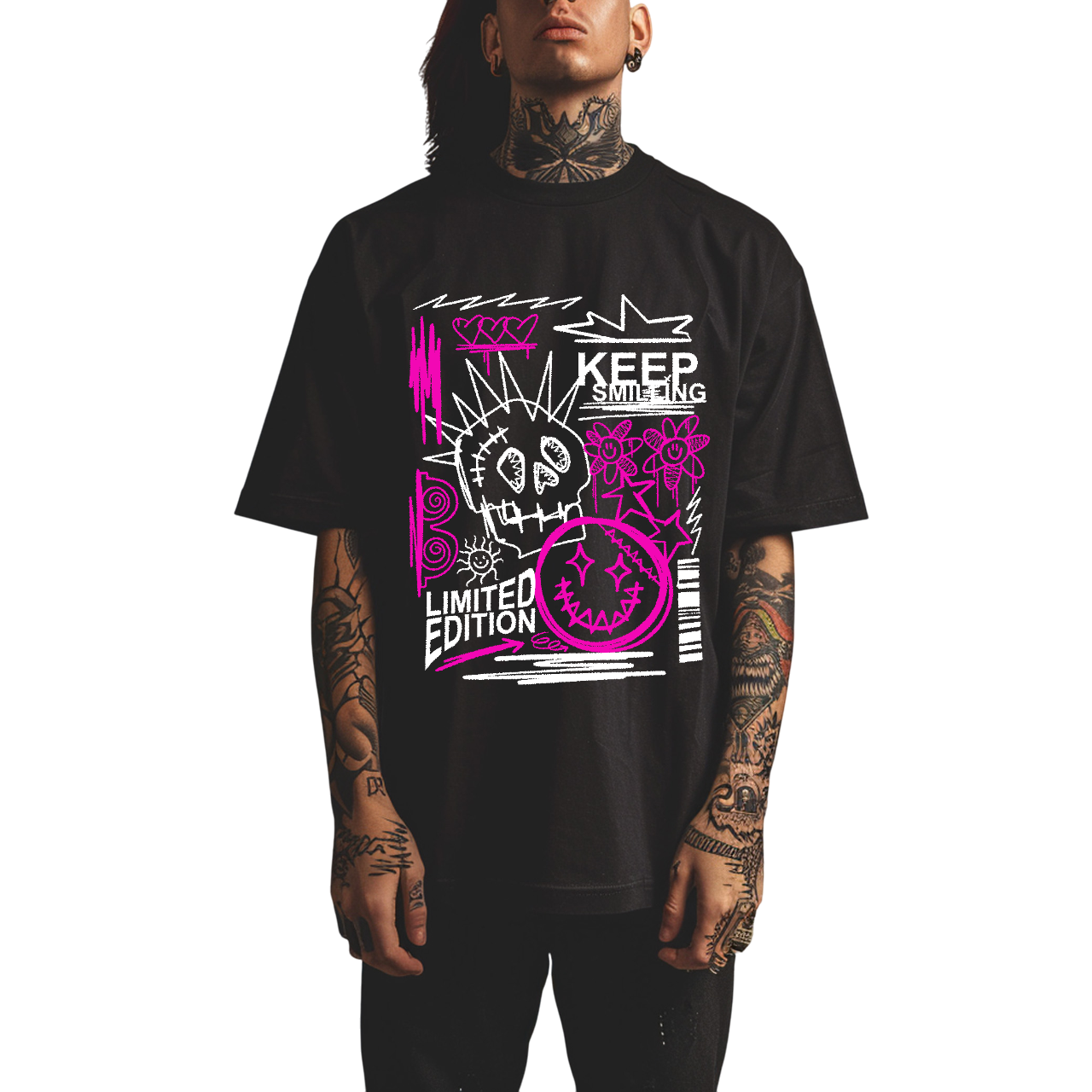 Polera Estilo Urbano - Streetwear Keep Smilling-0