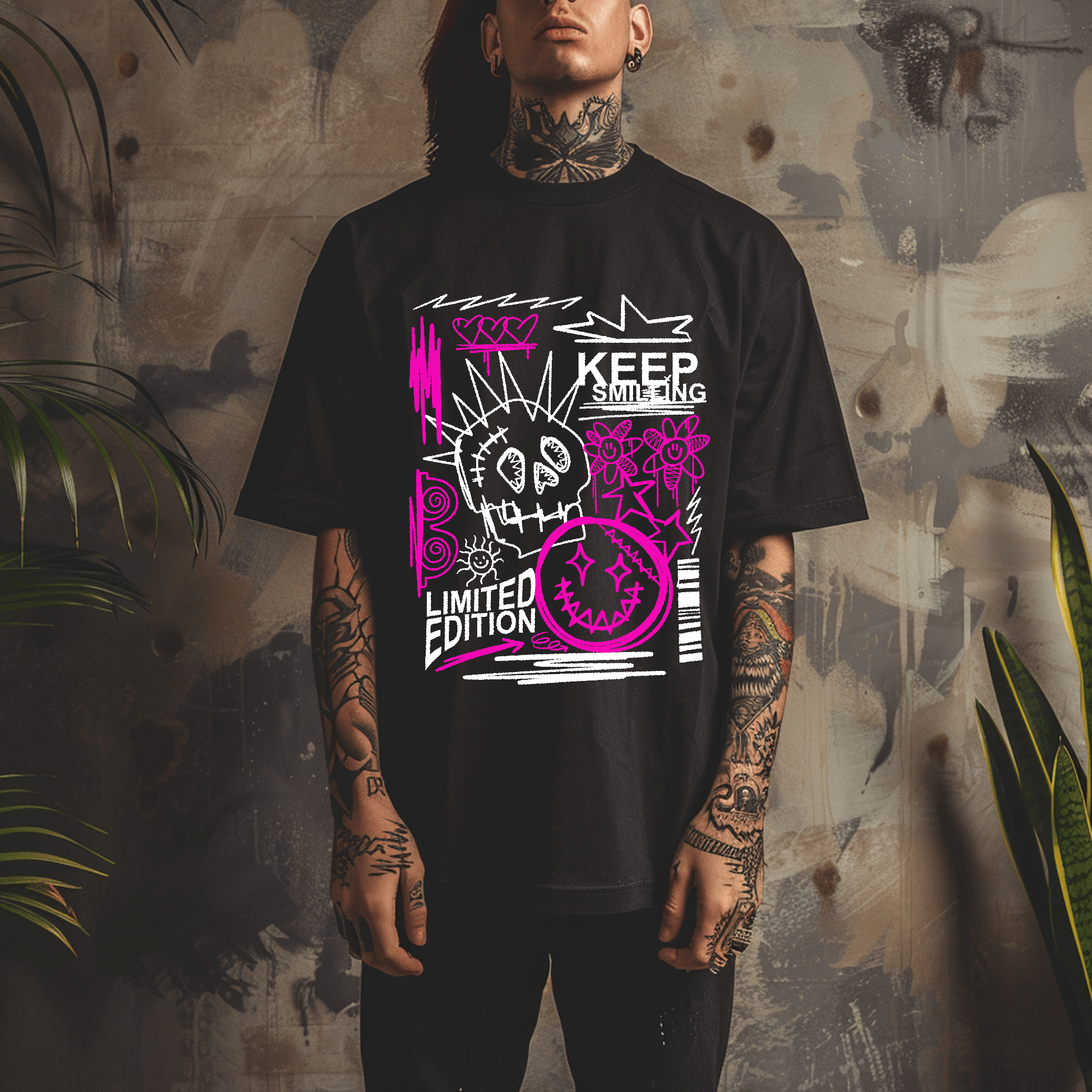 Polera Estilo Urbano - Streetwear Keep Smilling-1