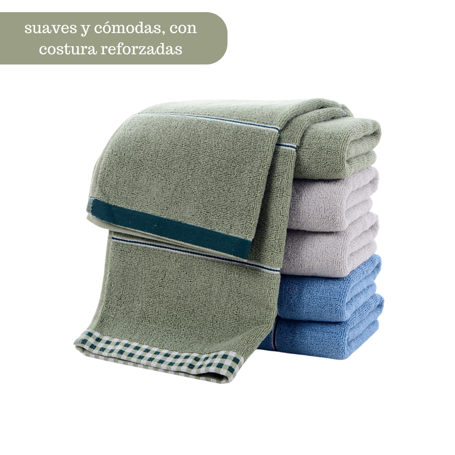 Pack 6 Toallas Surtidas De Algodon Manos Baño Spa Hotel Cocina 35x75 -4