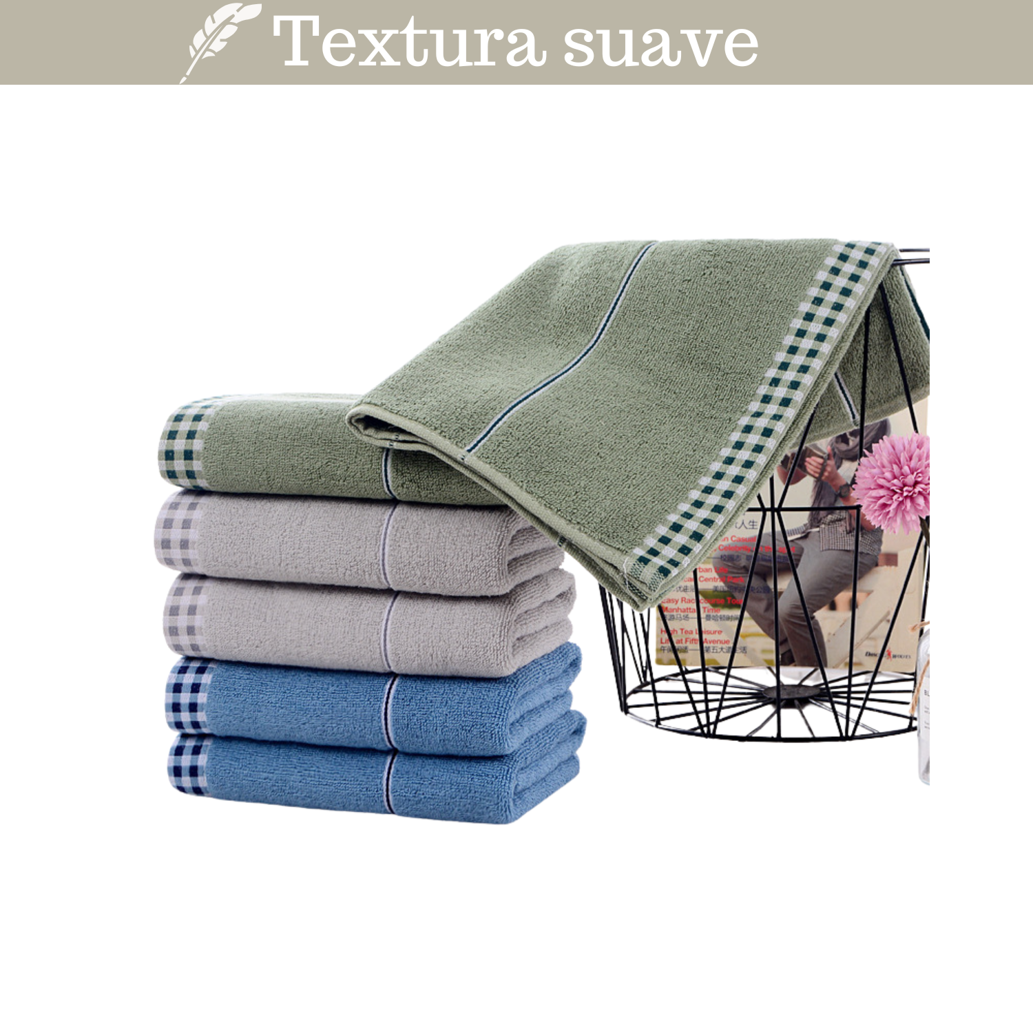 Pack 6 Toallas Surtidas De Algodon Manos Baño Spa Hotel Cocina 35x75 -5