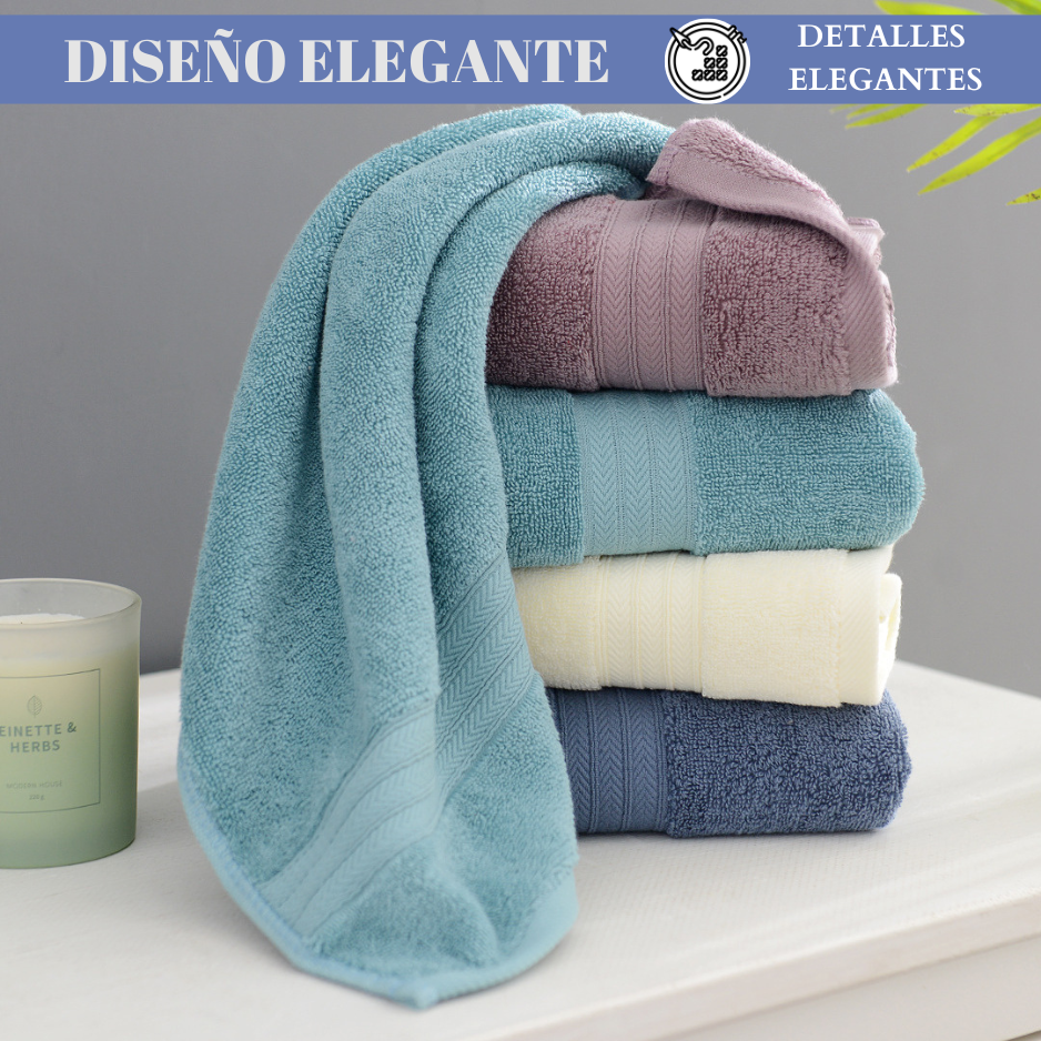 Pack 3 Toallas Baño Hotel 100% Algodón De 70x140 Cm 450gr-3