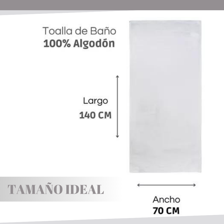 Set 3 Toallas De Baño Hotel De Algodon Blancas 70x140 370gr-2