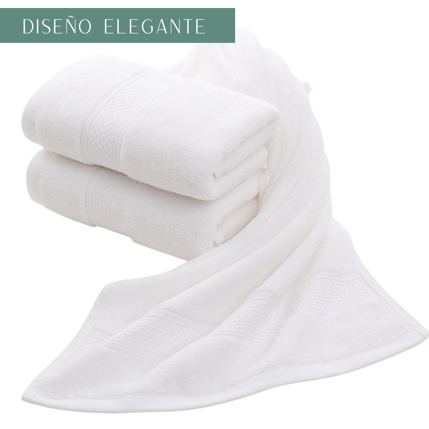 Pack 4 Toalla Blanca Mano Algodon Peluqueria Hotel Spa 35x75 cm-4