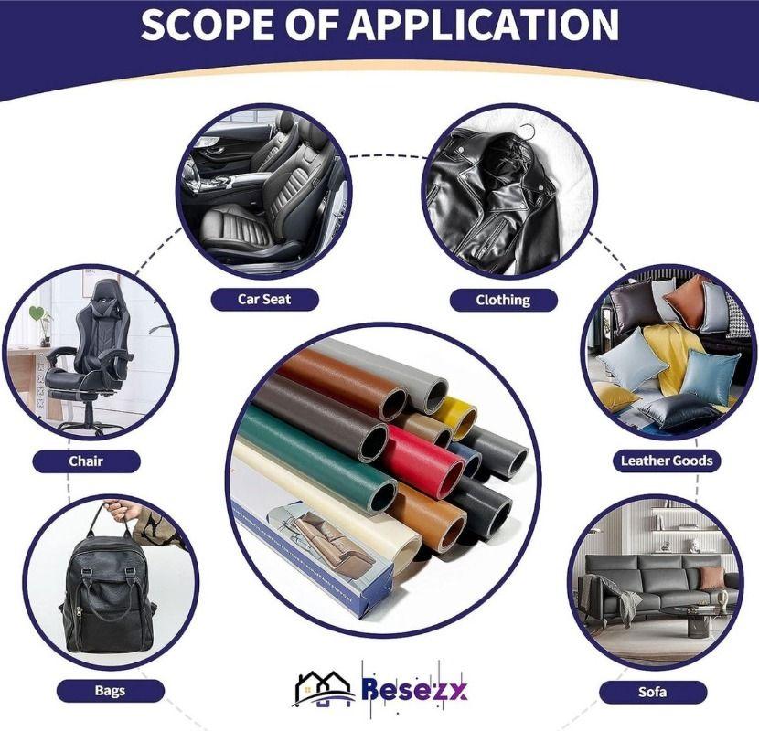 Parche Reparador Cuero Autoadhesivo 50x137cm Para Sofá Auto-3