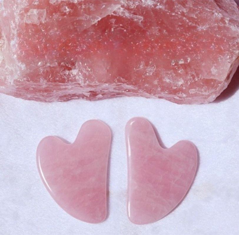 Cuarzo Rosa Gua-sha Masajeador Facial Linfático-3