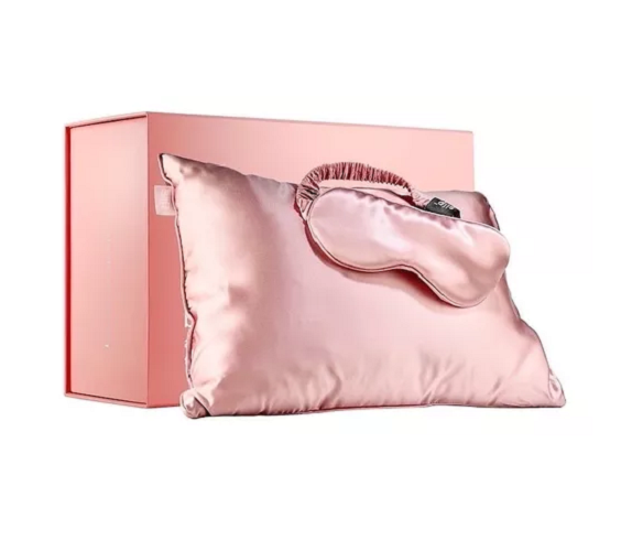 Set Kimale Funda De Almohada, Antifaz Collets Gorro Rosa-2