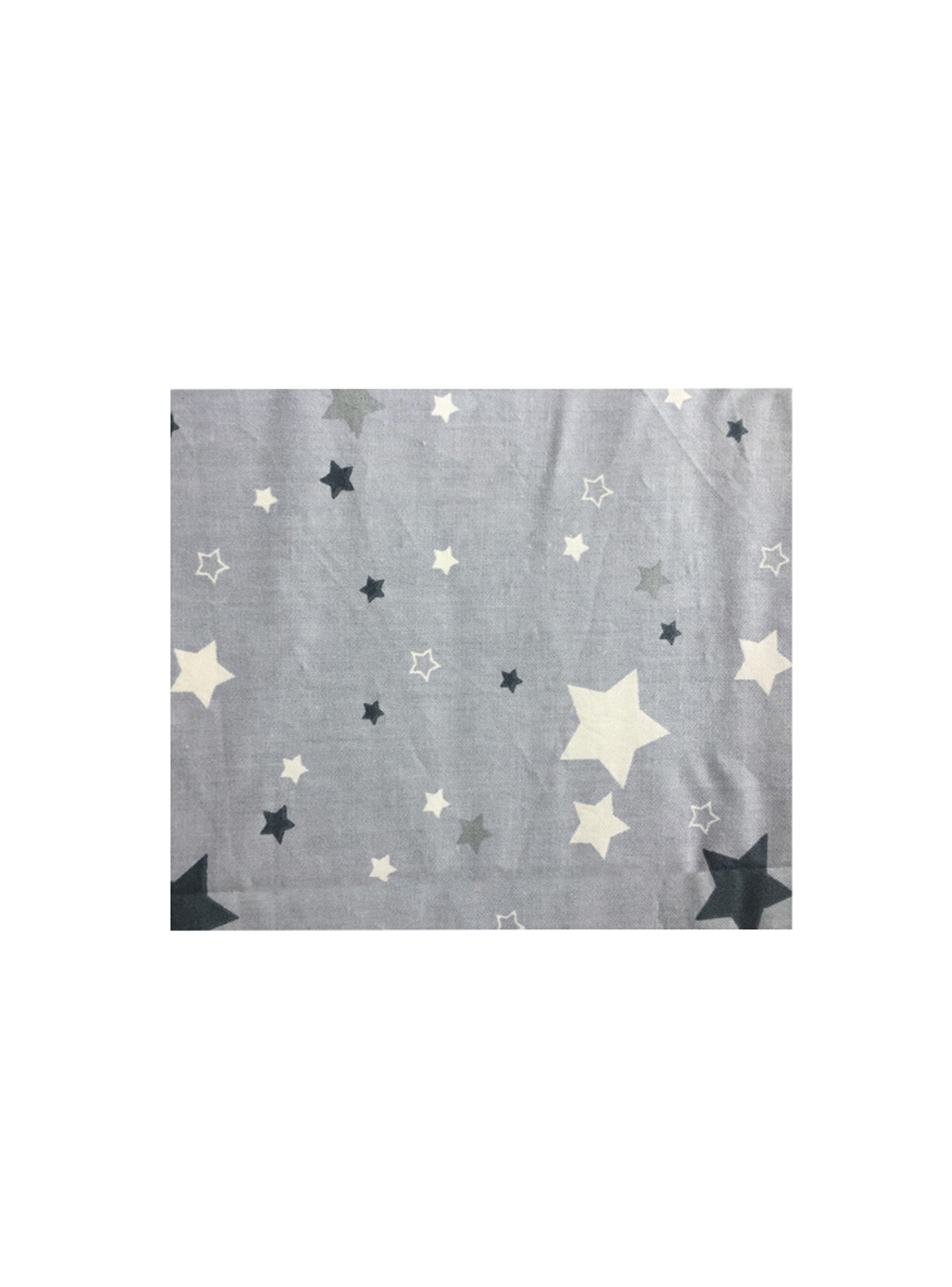 FUNDA DE PLUMÓN ( CUBRECAMA ) ESTRELLAS GRIS 1 PLAZA (140X220) 100% algodón-1