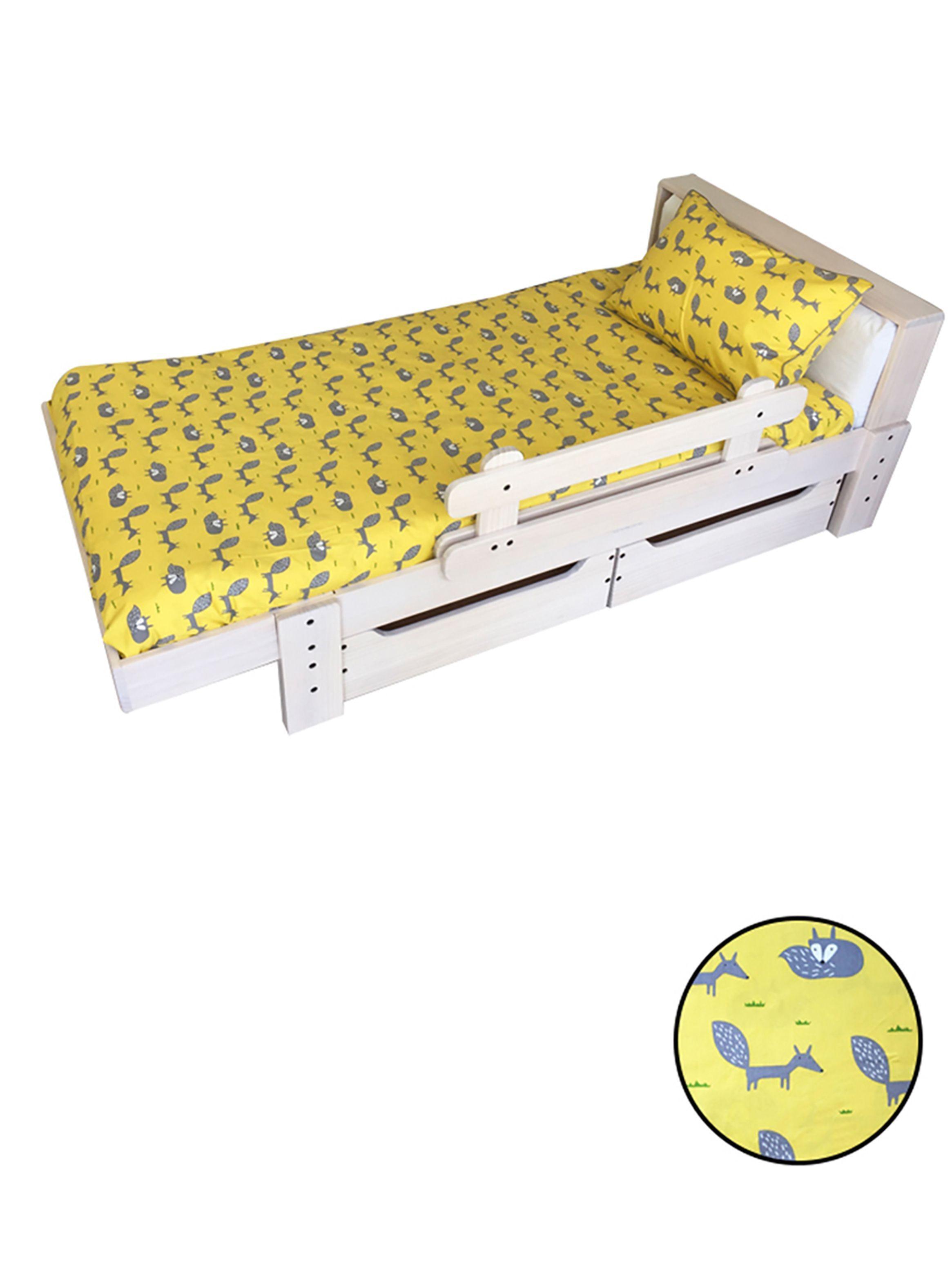 FUNDA de Plumón ( CUBRECAMA ) Yellow Fox (120X180) 100% Algodón - para cama infantil o cuna-1