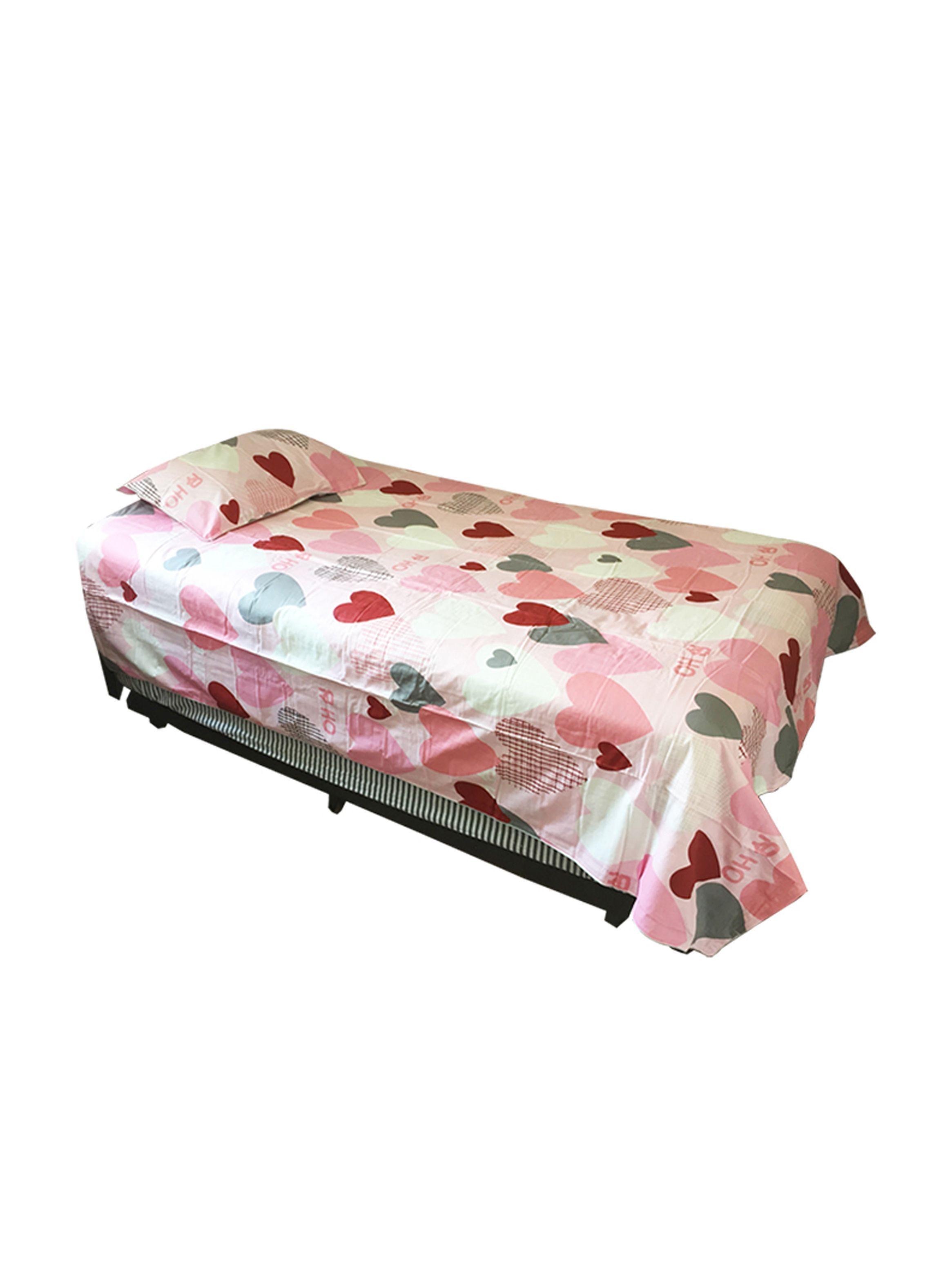 FUNDA DE PLUMÓN ( CUBRECAMA ) CORAZONES 1.5 PLAZAS (180X230) 100% algodón-0
