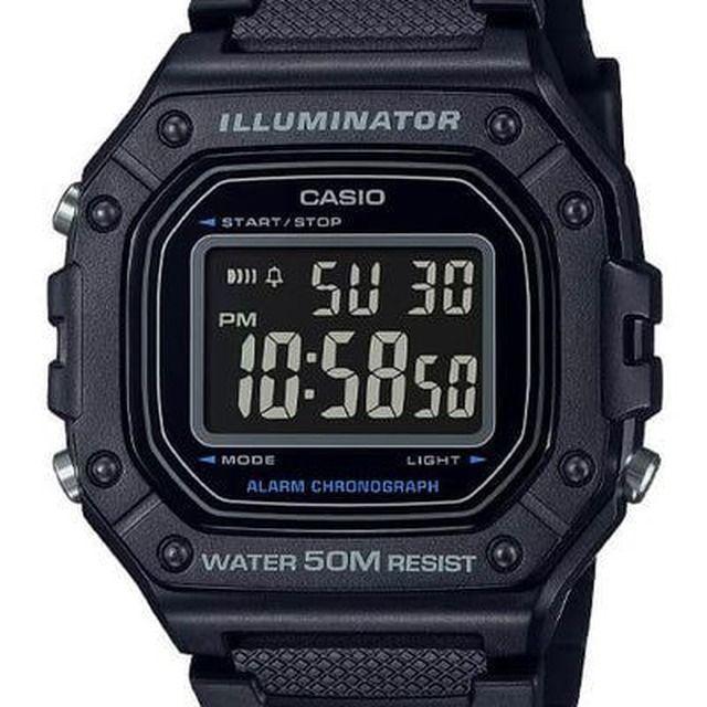 Reloj Casio W-218H-1B W218H1B Vintage Hombre Digital Resina Deportivo-1