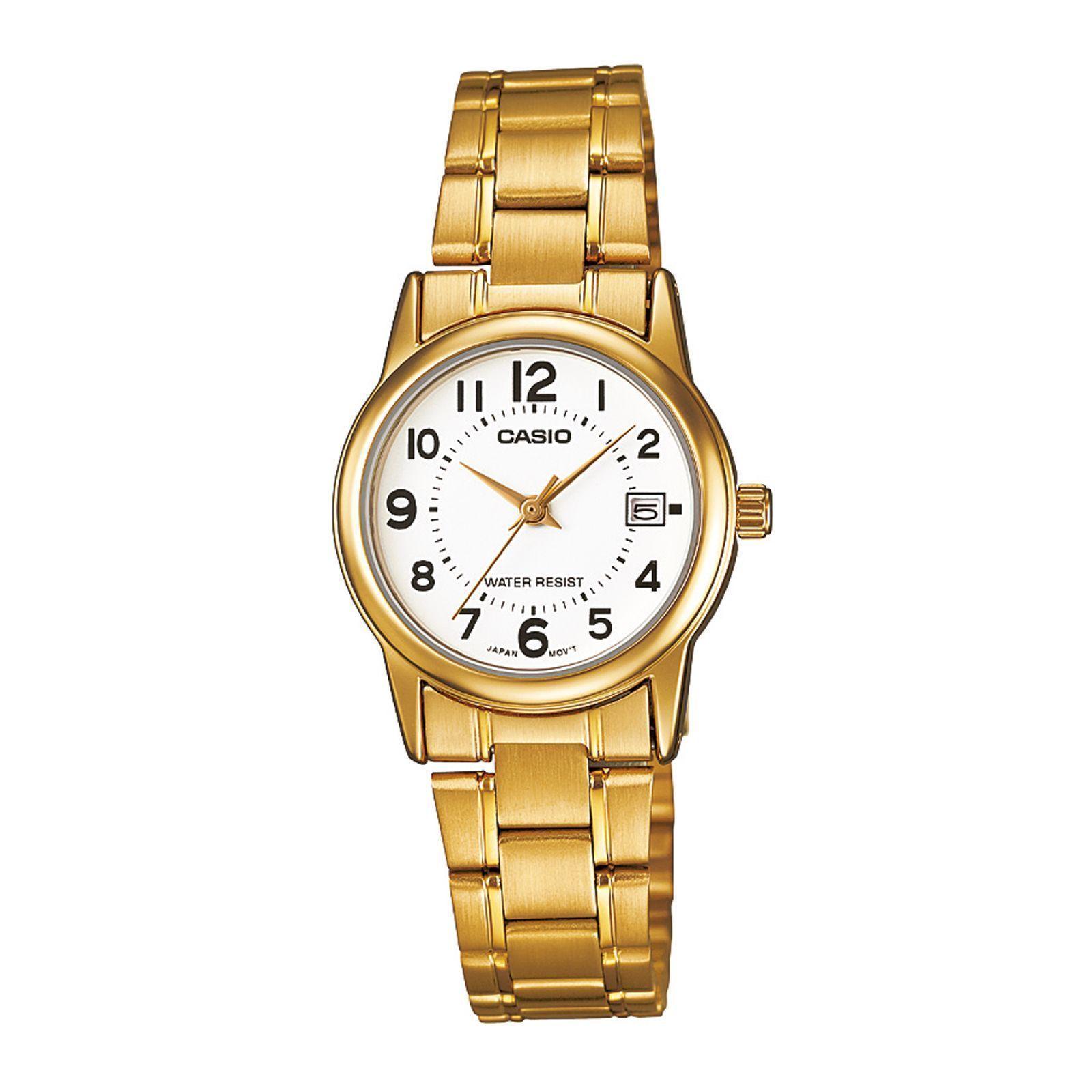 Reloj Casio LTP-V002G-7B LTPV002G7B Mujer Análogo Acero Clásico-0