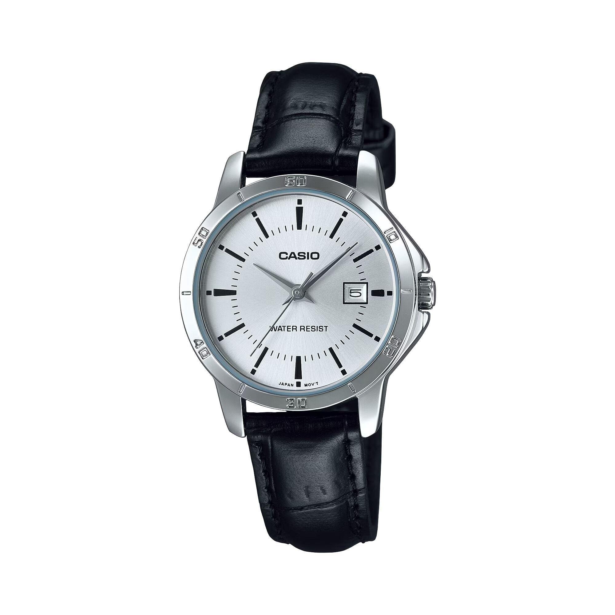 Reloj Casio LTP-V004L-7A LTPV004L7A Mujer Análogo Cuero-0