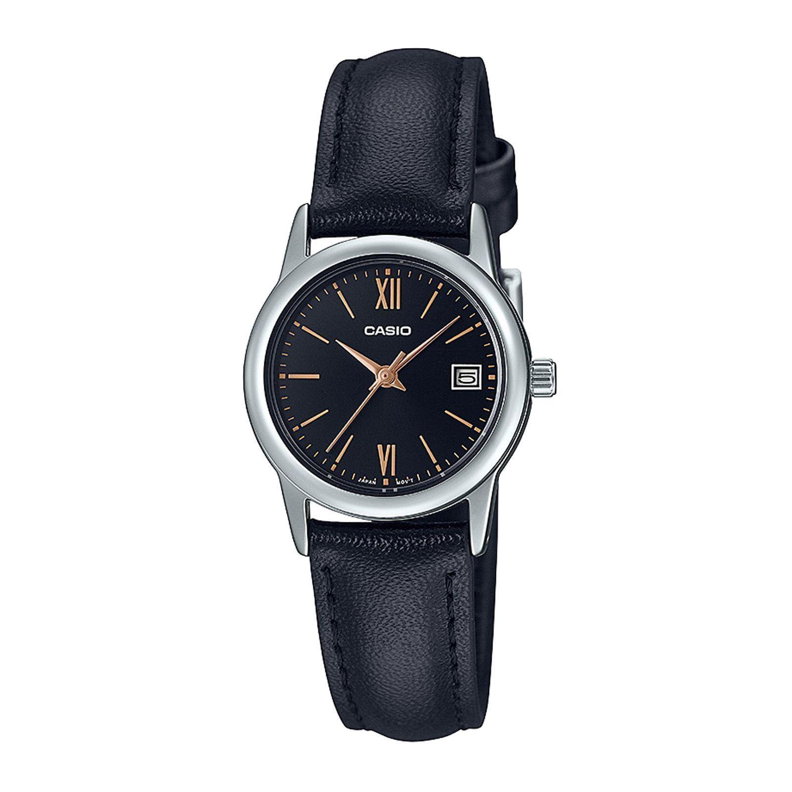 Reloj Casio LTP-V002L-1B3 LTPV002L1B3 Mujer Análogo Cuero Casual-0