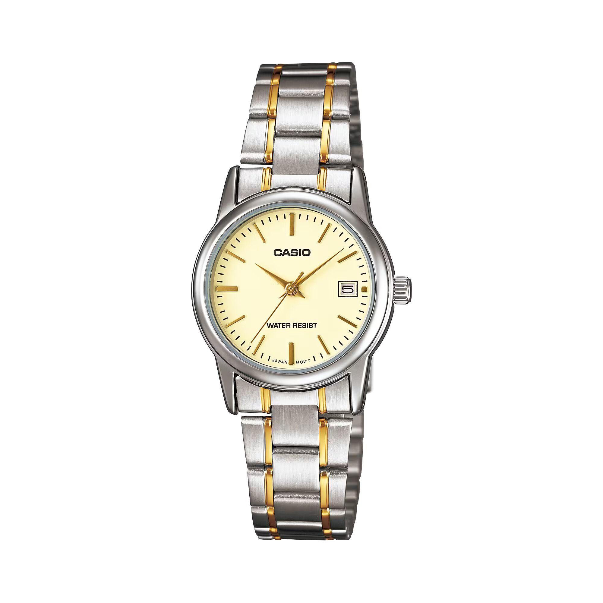 Reloj Casio LTP-V002SG-9A LTPV002SG9A Mujer Análogo Acero Casual-0