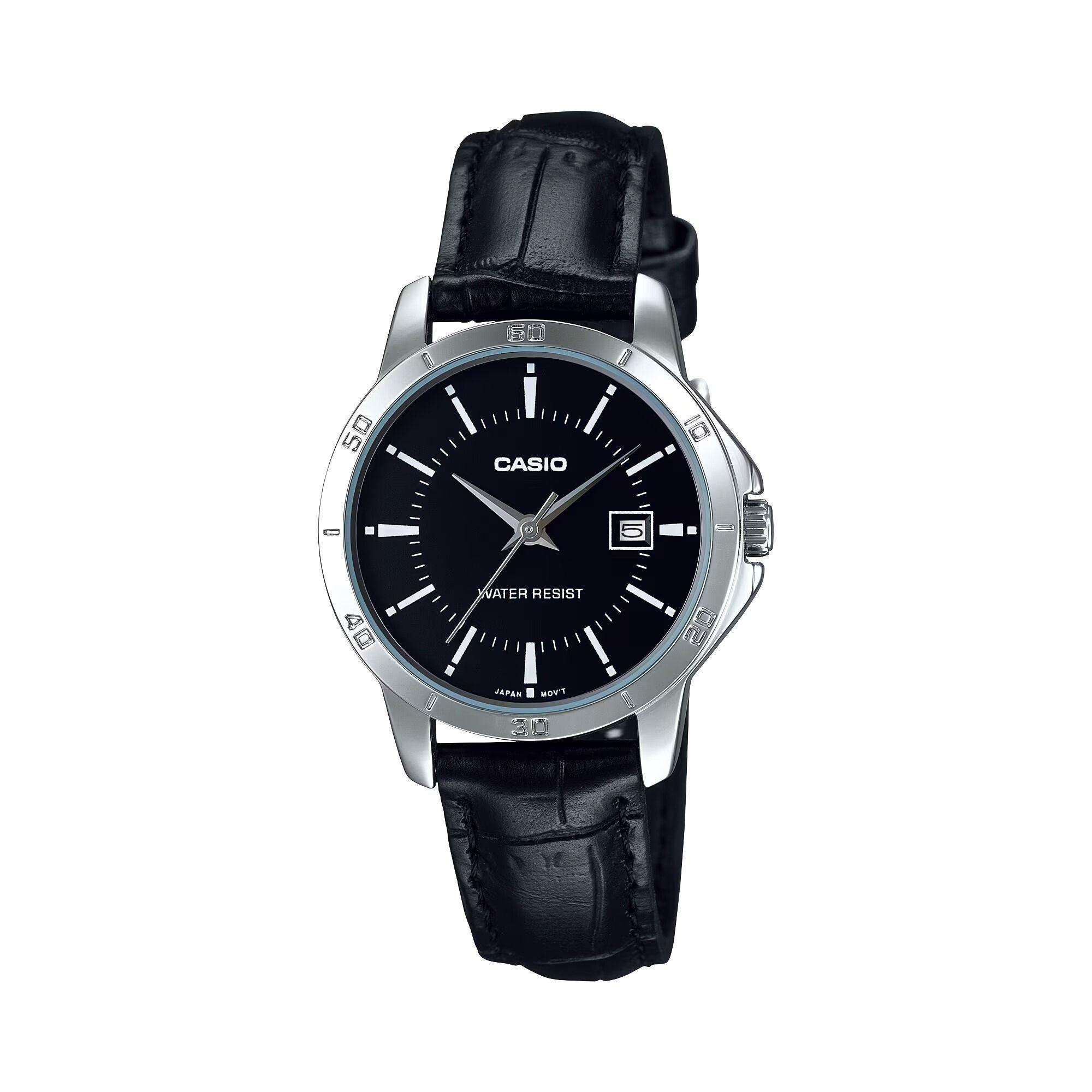 Reloj Casio LTP-V004L-1A LTPV004L1A Mujer Análogo Cuero Clásico-0