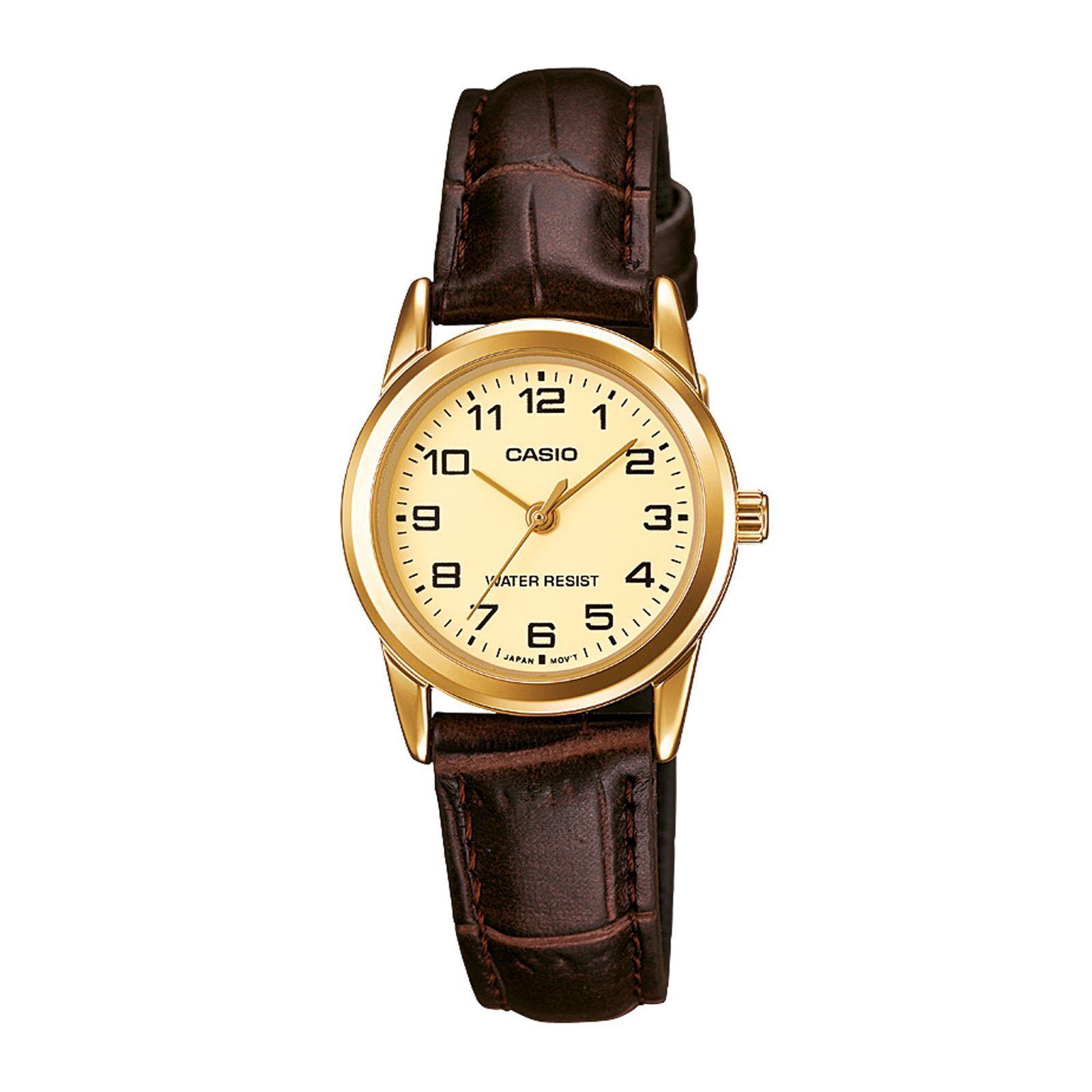 Reloj Casio LTP-V001GL-9B LTPV001GL9B Mujer Análogo Cuero Clásico-0
