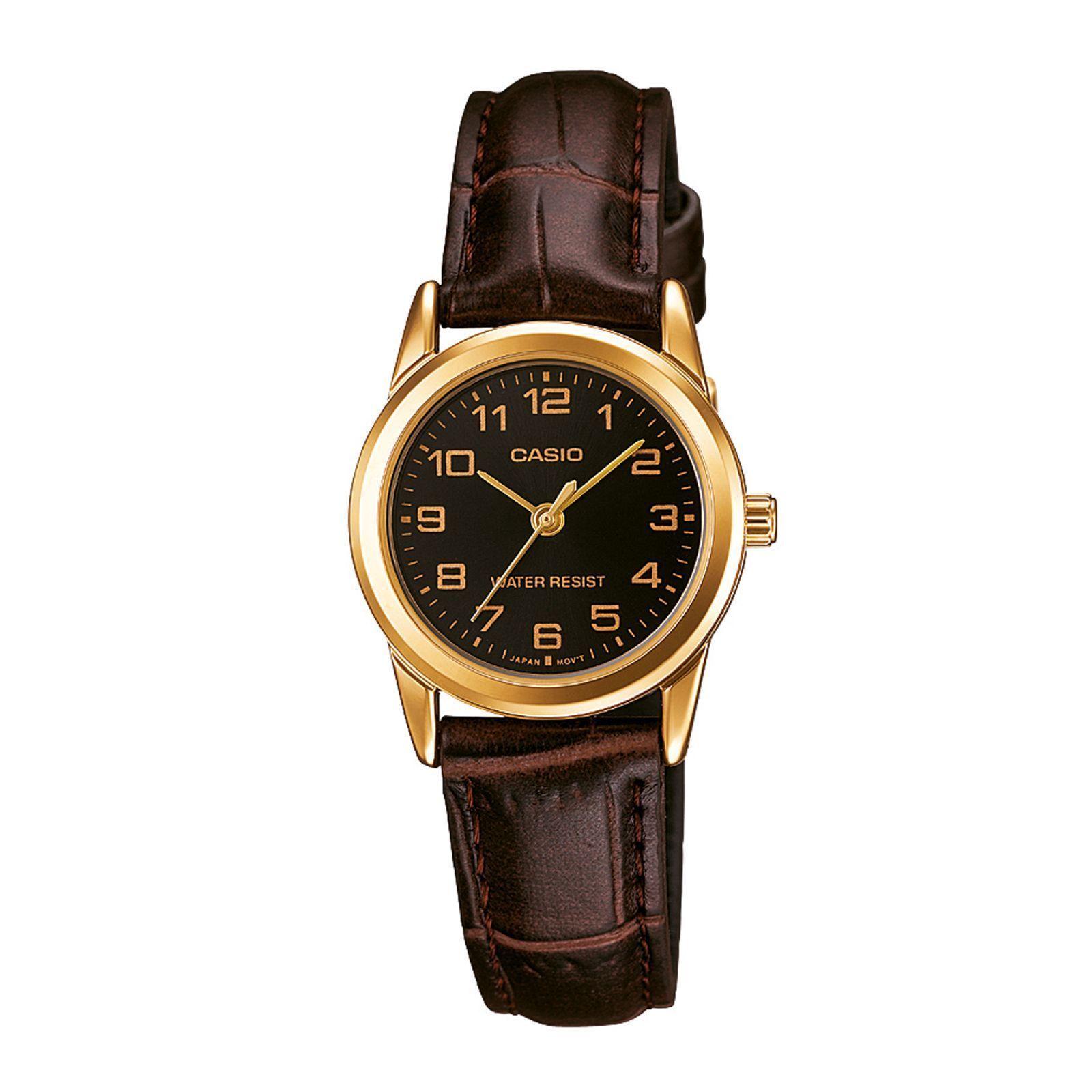 Reloj Casio LTP-V001GL-1B LTPV001GL1B Mujer Análogo Cuero Clásico-0