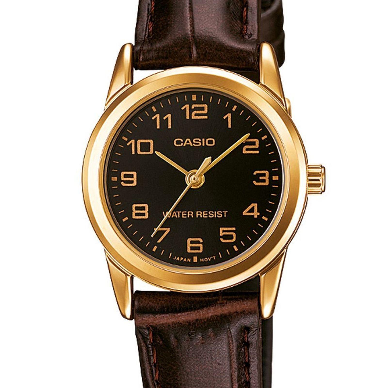 Reloj Casio LTP-V001GL-1B LTPV001GL1B Mujer Análogo Cuero Clásico-1