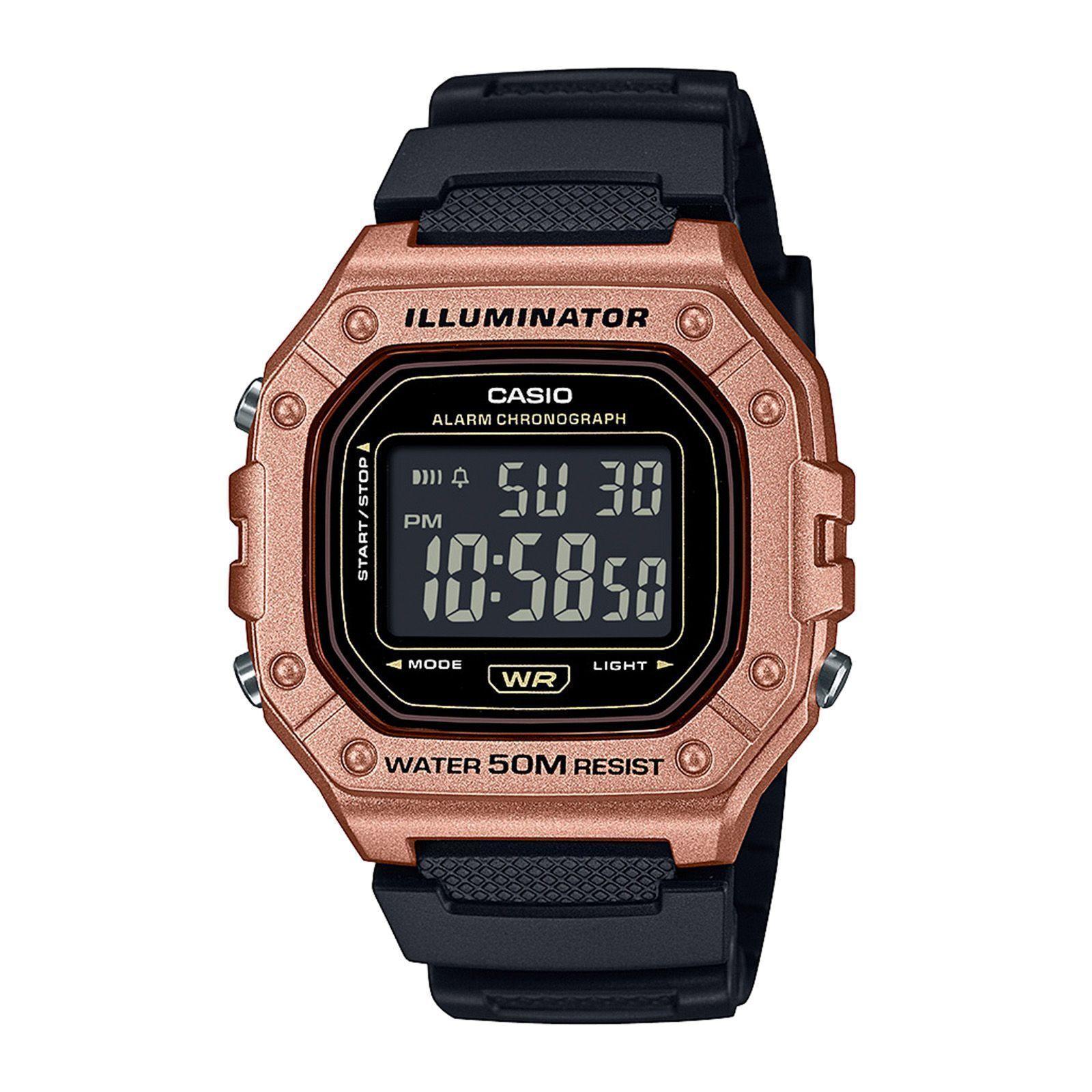 Reloj Casio W-218HM-5B W218HM5B Vintage Unisex Digital Resina-0