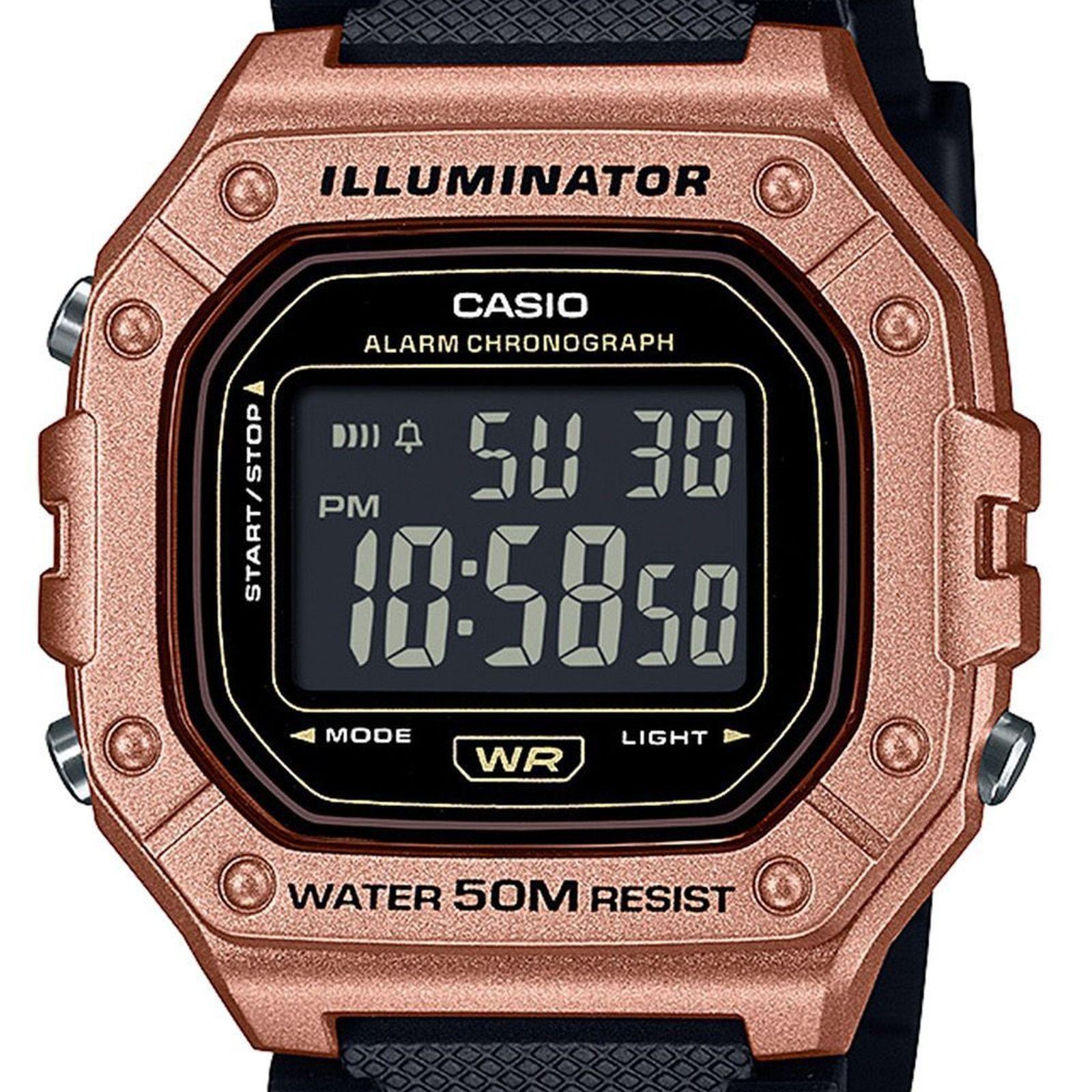 Reloj Casio W-218HM-5B W218HM5B Vintage Unisex Digital Resina-1