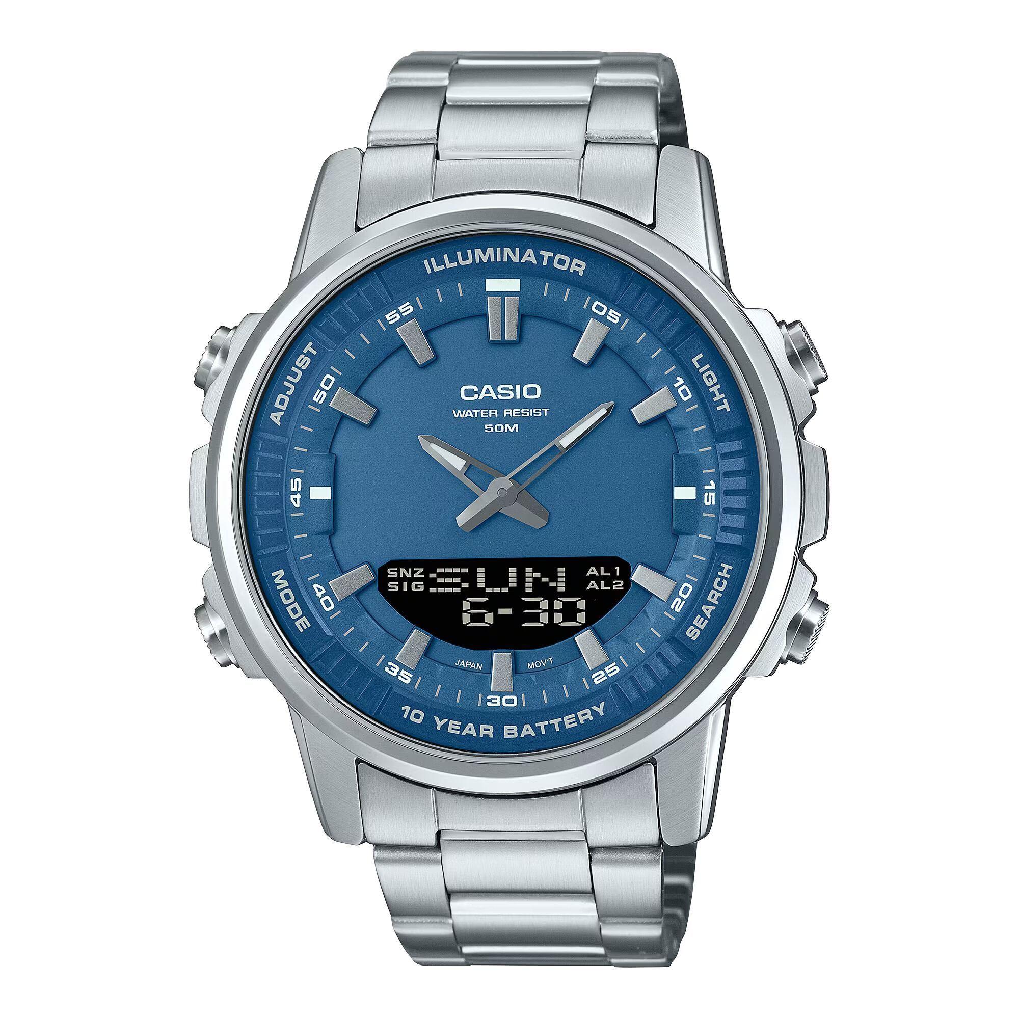 Reloj Casio AMW-880D-2A1 AMW880D2A1 Hombre Análogo Digital Acero-0