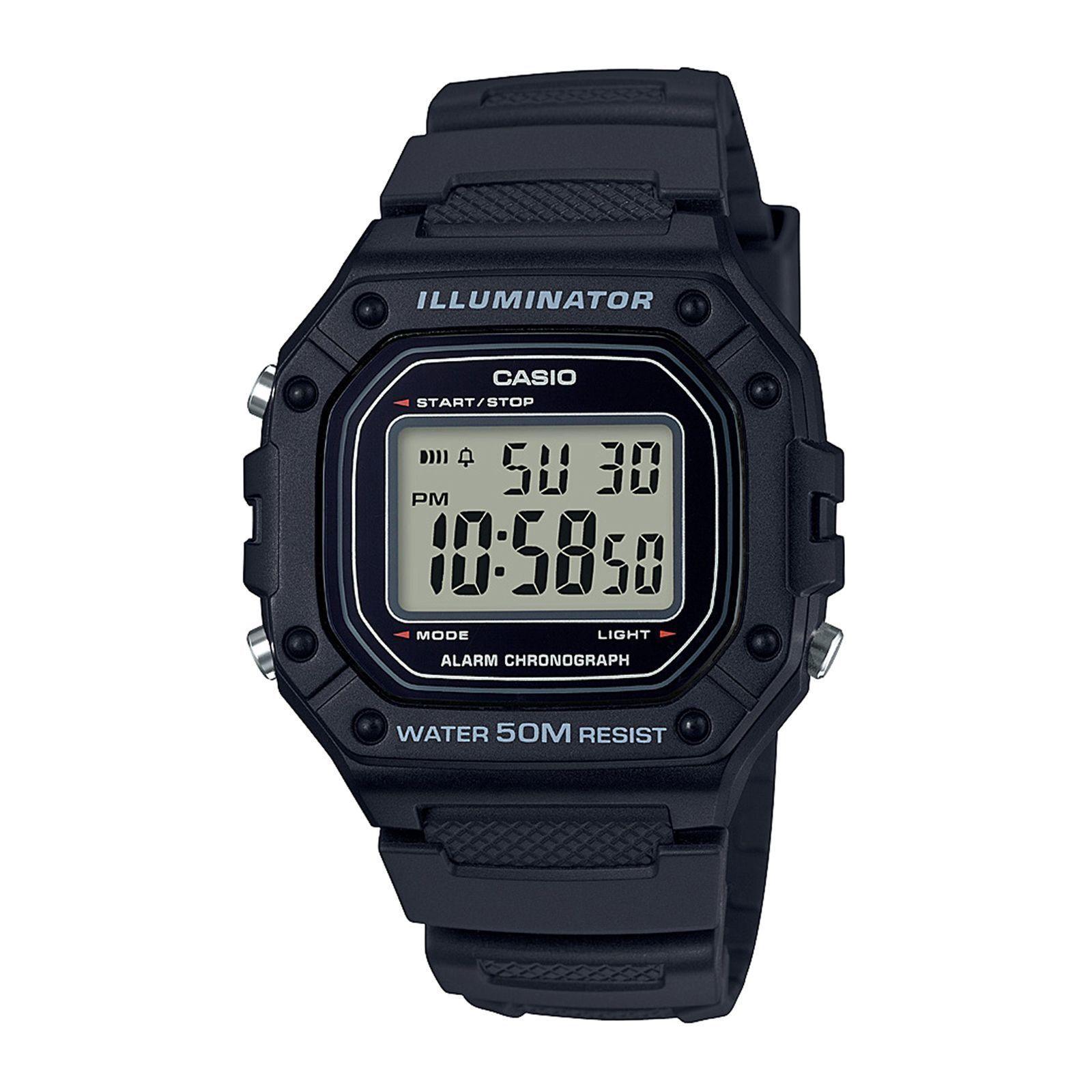 Reloj Casio W-218H-1A W218H1A Vintage Unisex Digital Resina Deportivo-0