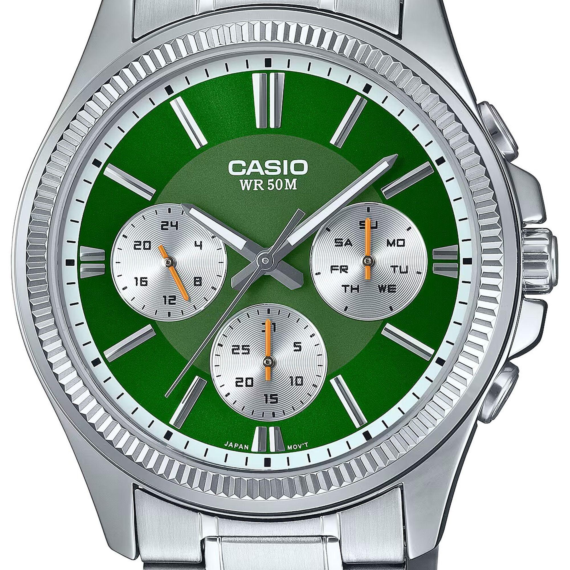 Reloj Casio MTP-1375D-3A MTP1375D3A Hombre Análogo Acero-1