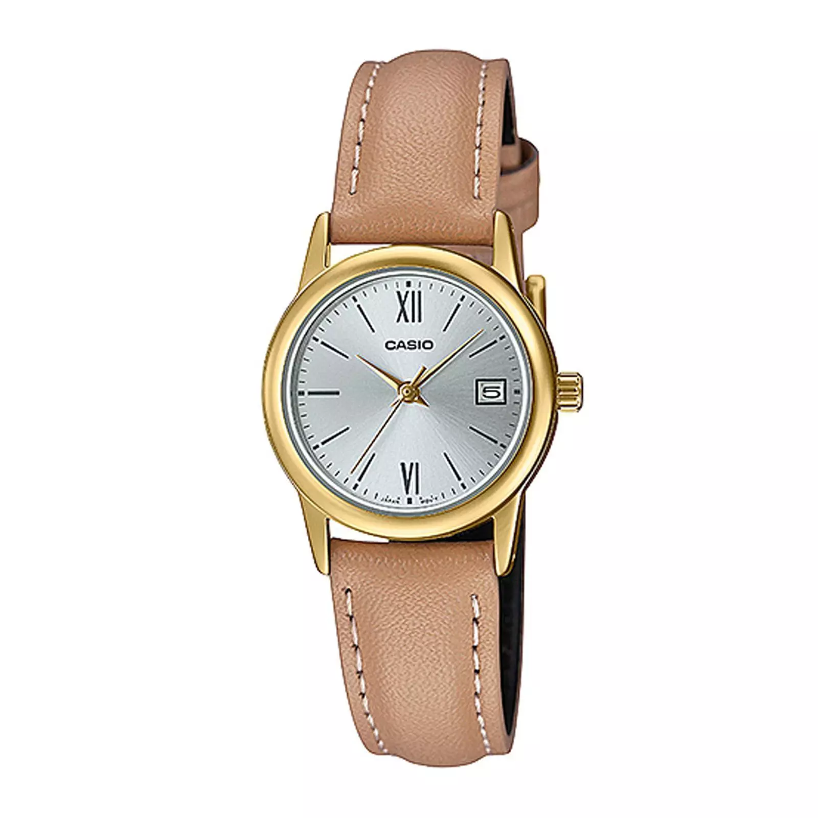 Reloj Casio LTP-V002GL-7B3 LTPV002GL7B3 Mujer Análogo Cuero Clásico-0