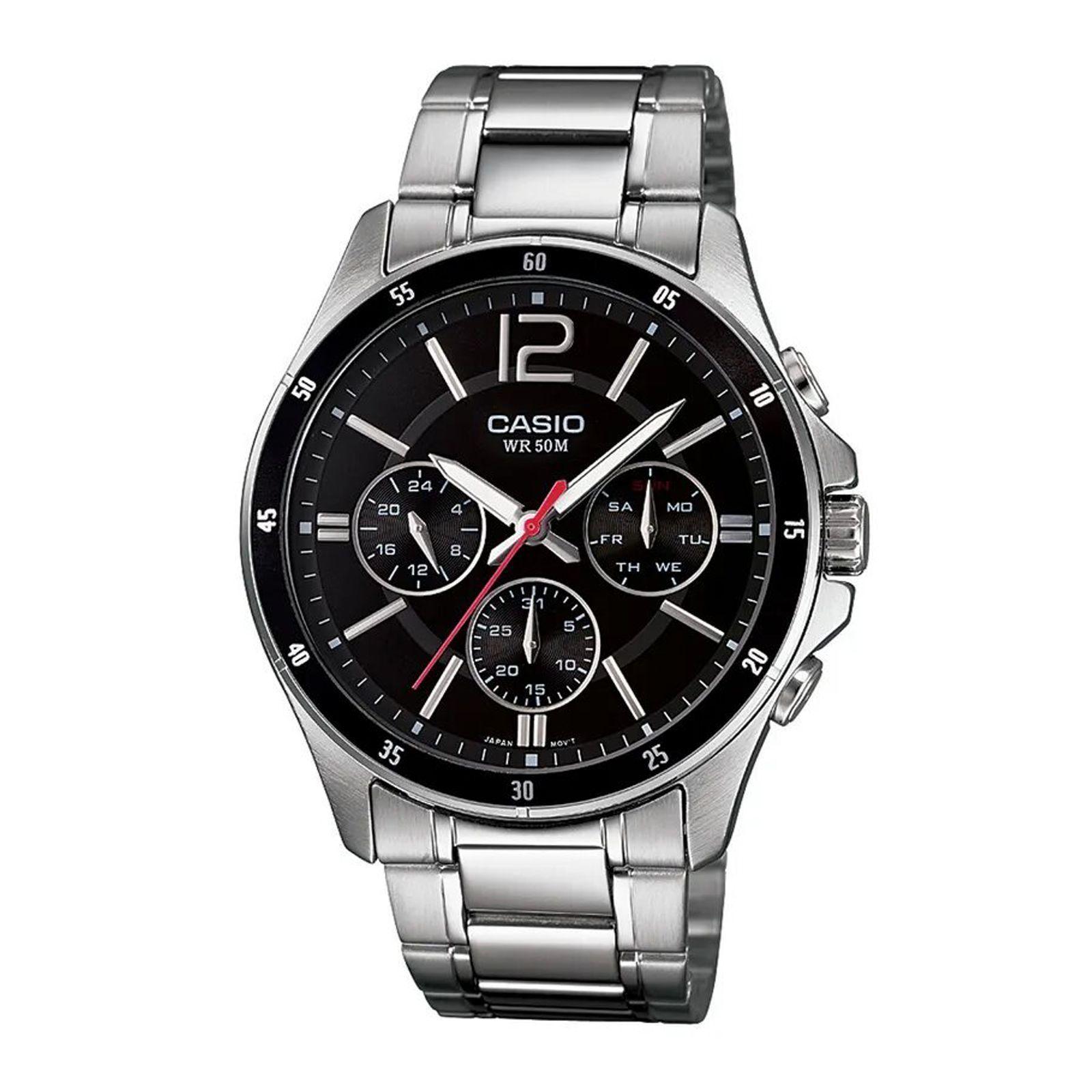 Reloj Casio MTP-1374D-1A MTP1374D1A Hombre Análogo Acero Deportivo-0