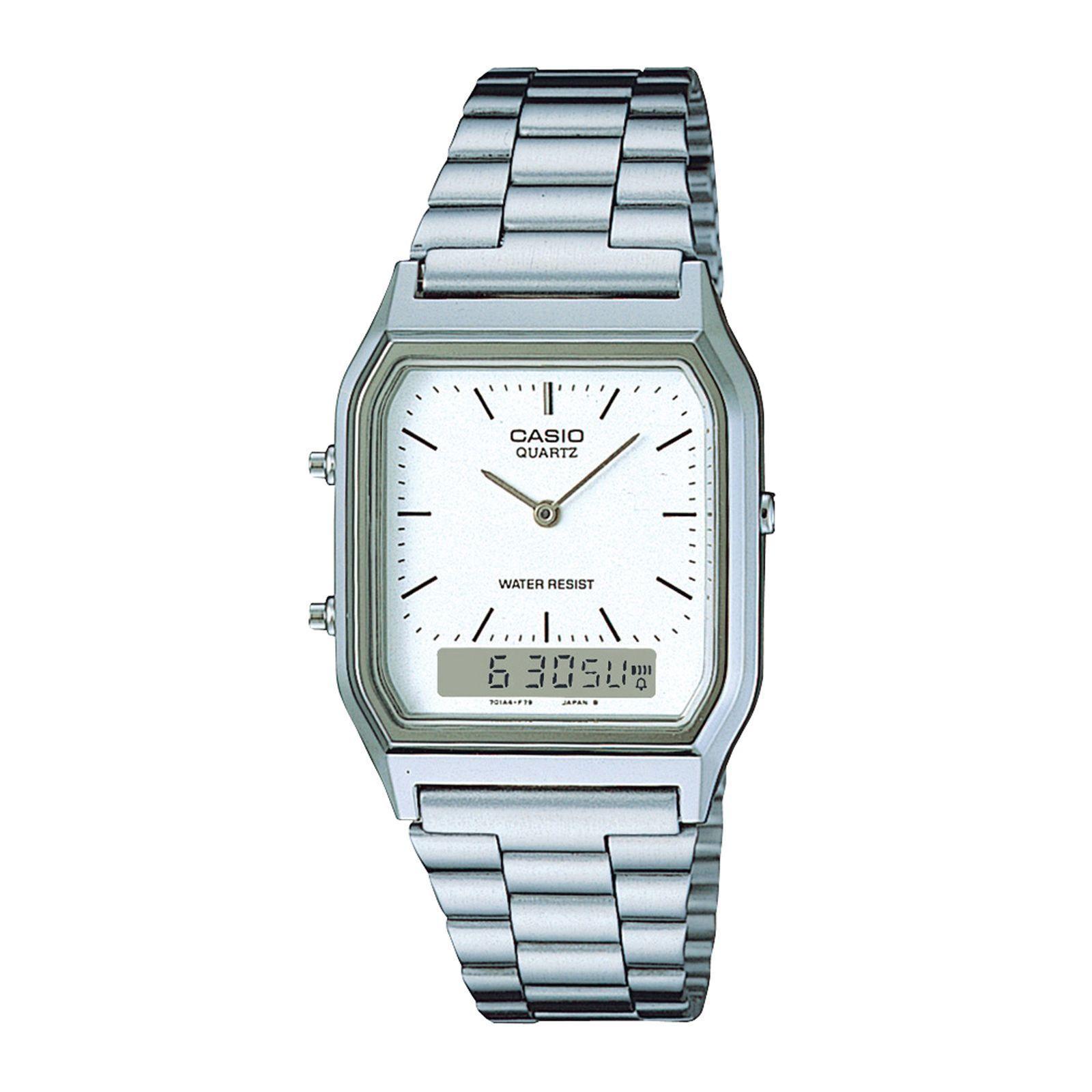 Reloj Casio AQ-230A-7DUQ AQ230A7DUQ Vintage Unisex Análogo Digital Acero Clásico-0