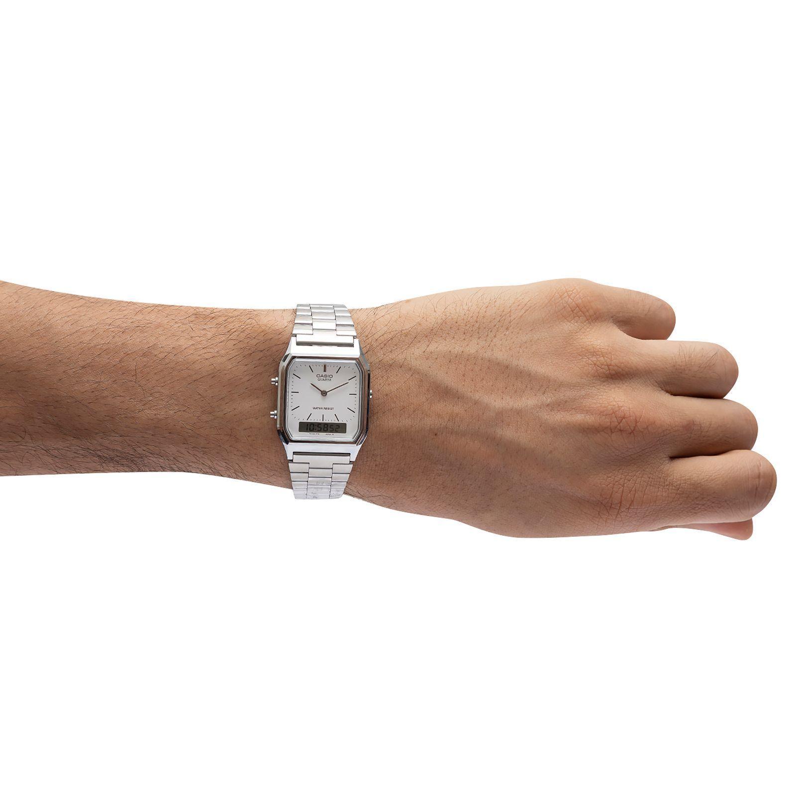 Reloj Casio AQ-230A-7DUQ AQ230A7DUQ Vintage Unisex Análogo Digital Acero Clásico-3