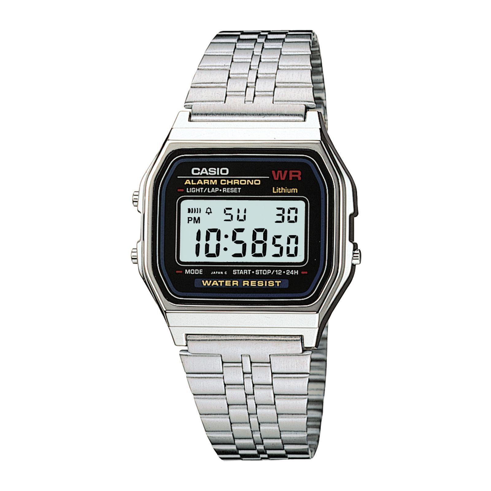Reloj Casio A159WA-1 A159WA1 Vintage Unisex Digital Acero-0