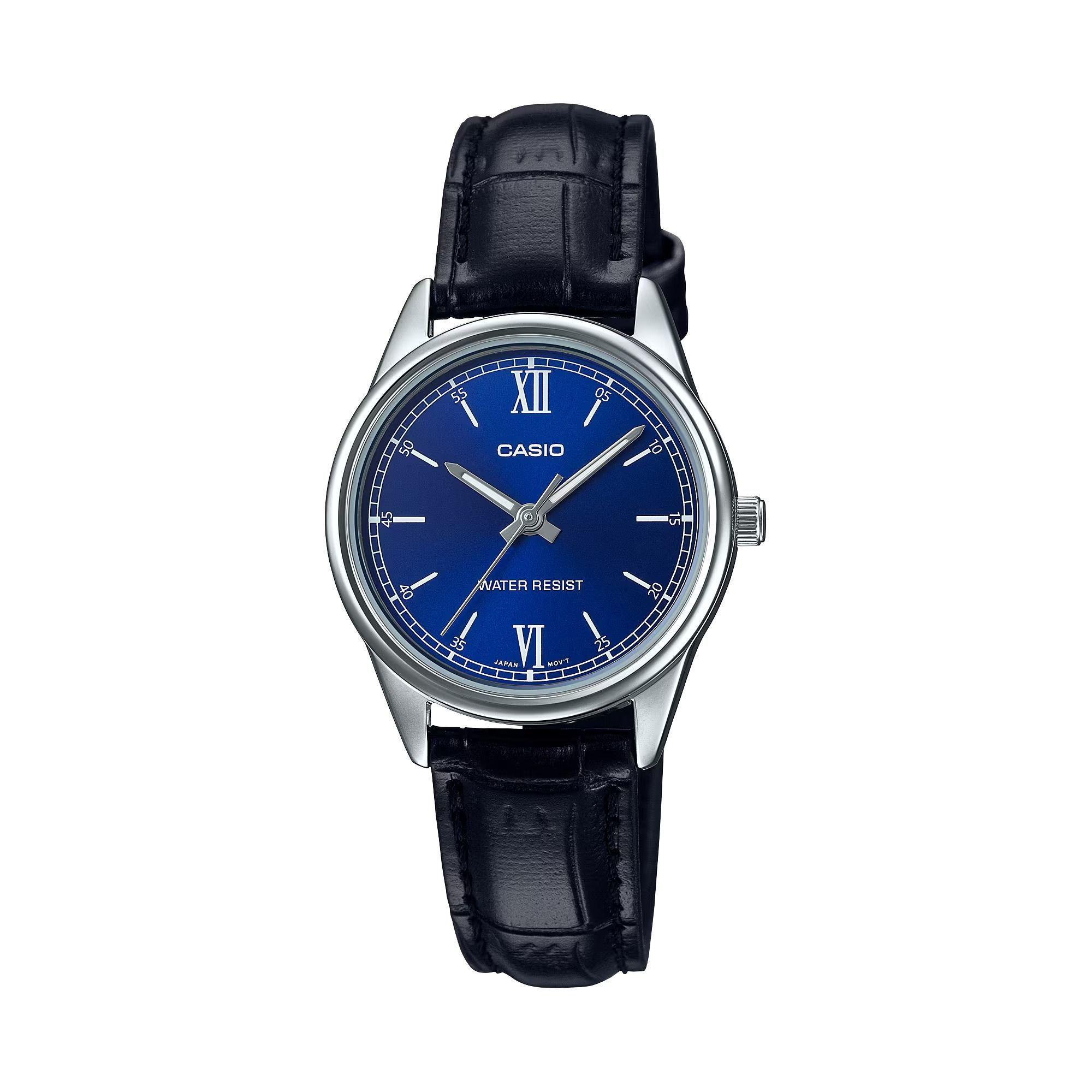 Reloj Casio LTP-V005L-2B LTPV005L2B Mujer Análogo Cuero Clásico-0