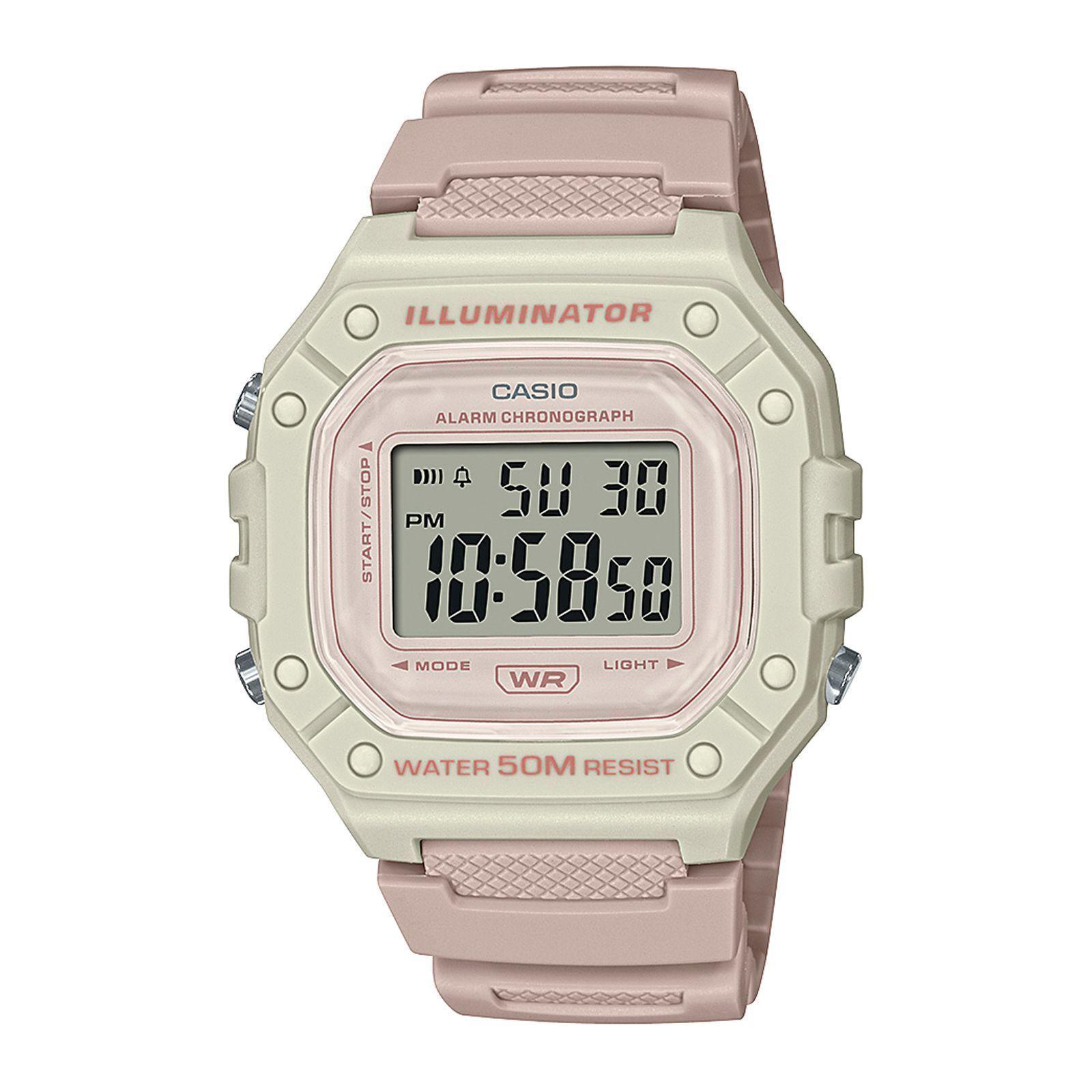 Reloj Casio W-218HC-4A2 W218HC4A2 Vintage Unisex Digital Resina Deportivo-0