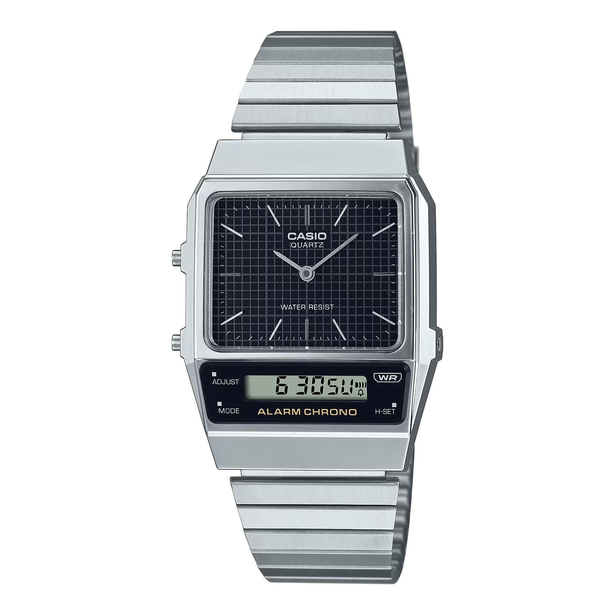 Reloj Casio AQ-800E-1A AQ800E1A Vintage Unisex Análogo Digital Acero-0