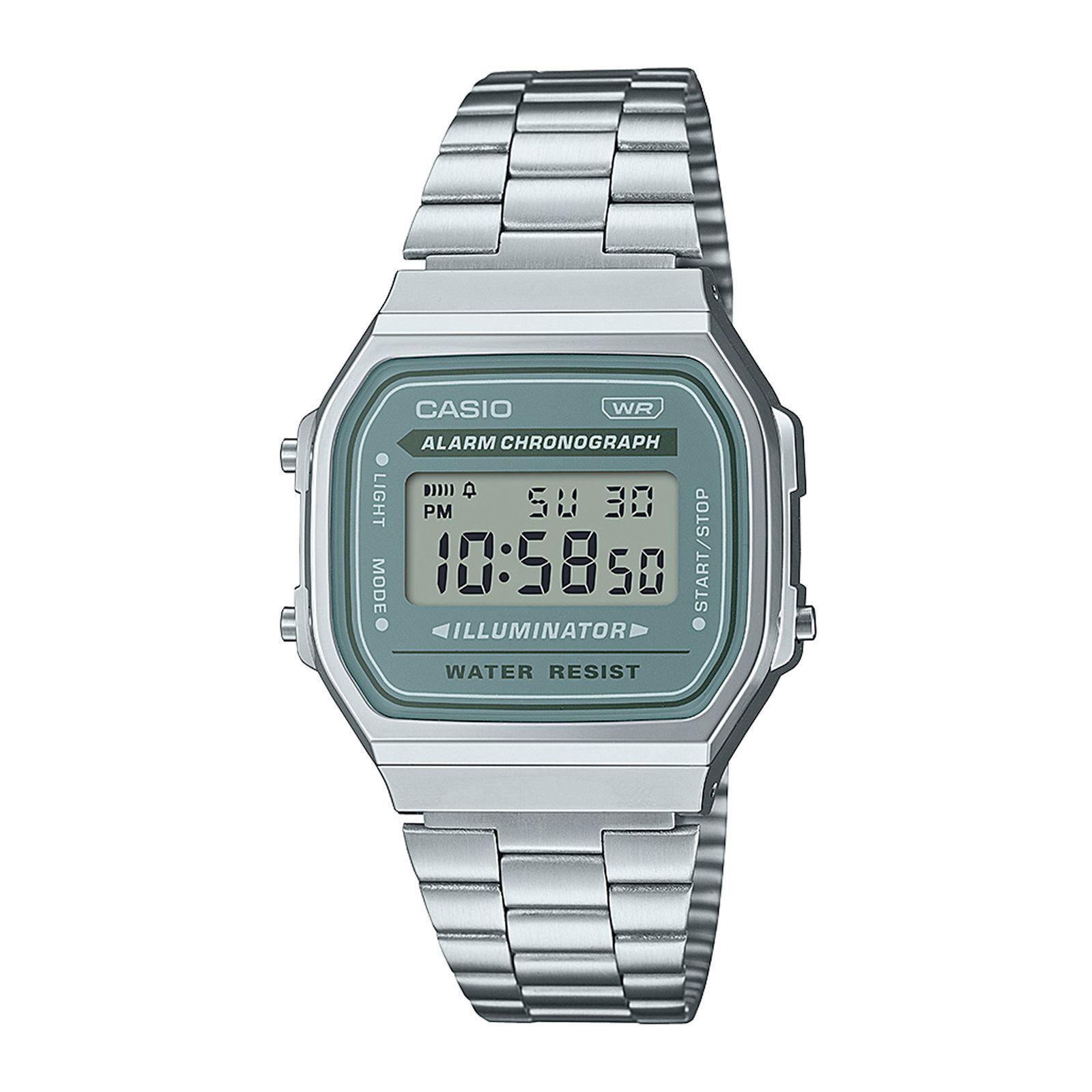 Reloj Casio A168WA-3A A168WA3A Vintage Unisex Digital Acero-0
