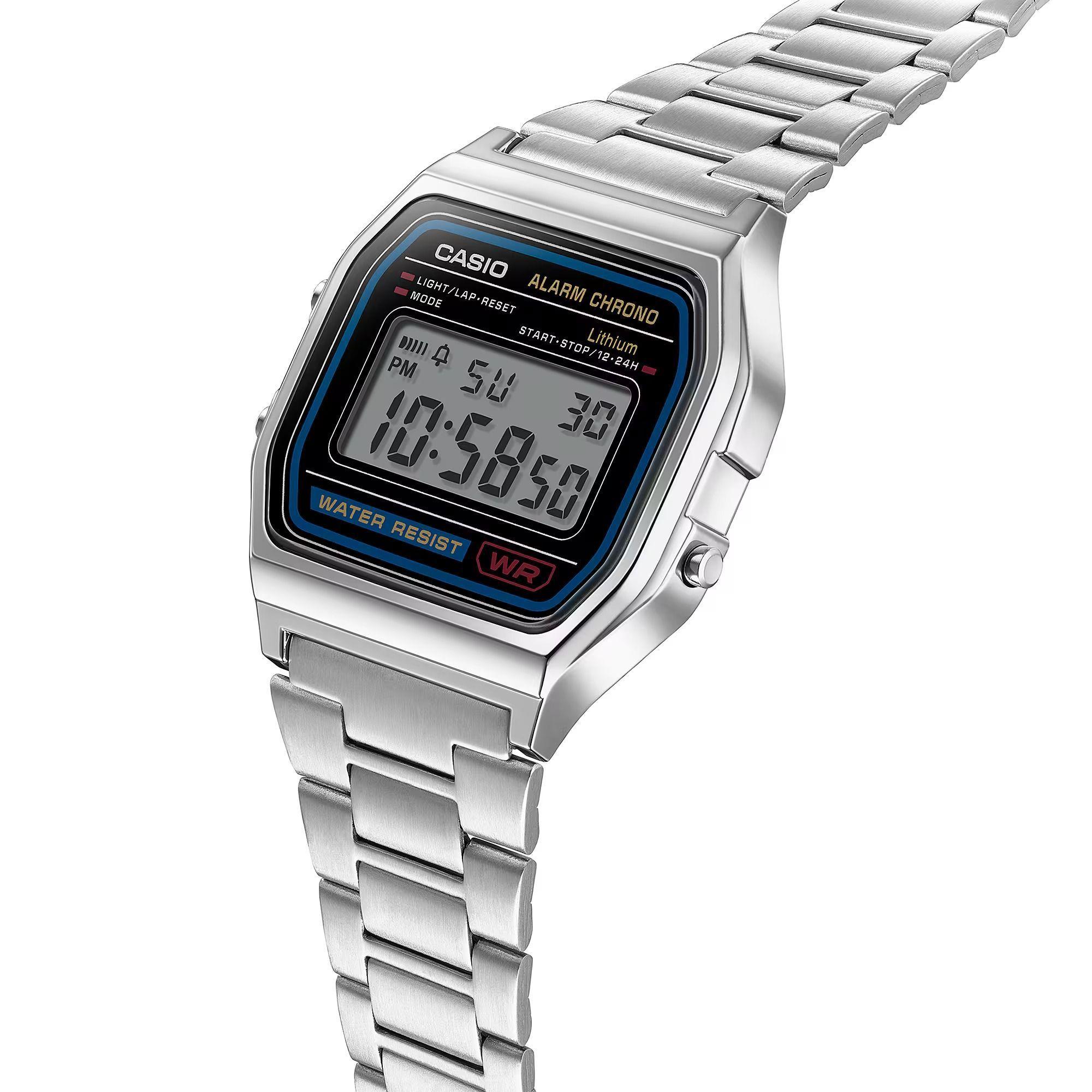 Reloj Casio A158WA-1U A158WA1U Vintage Unisex Digital Acero-1