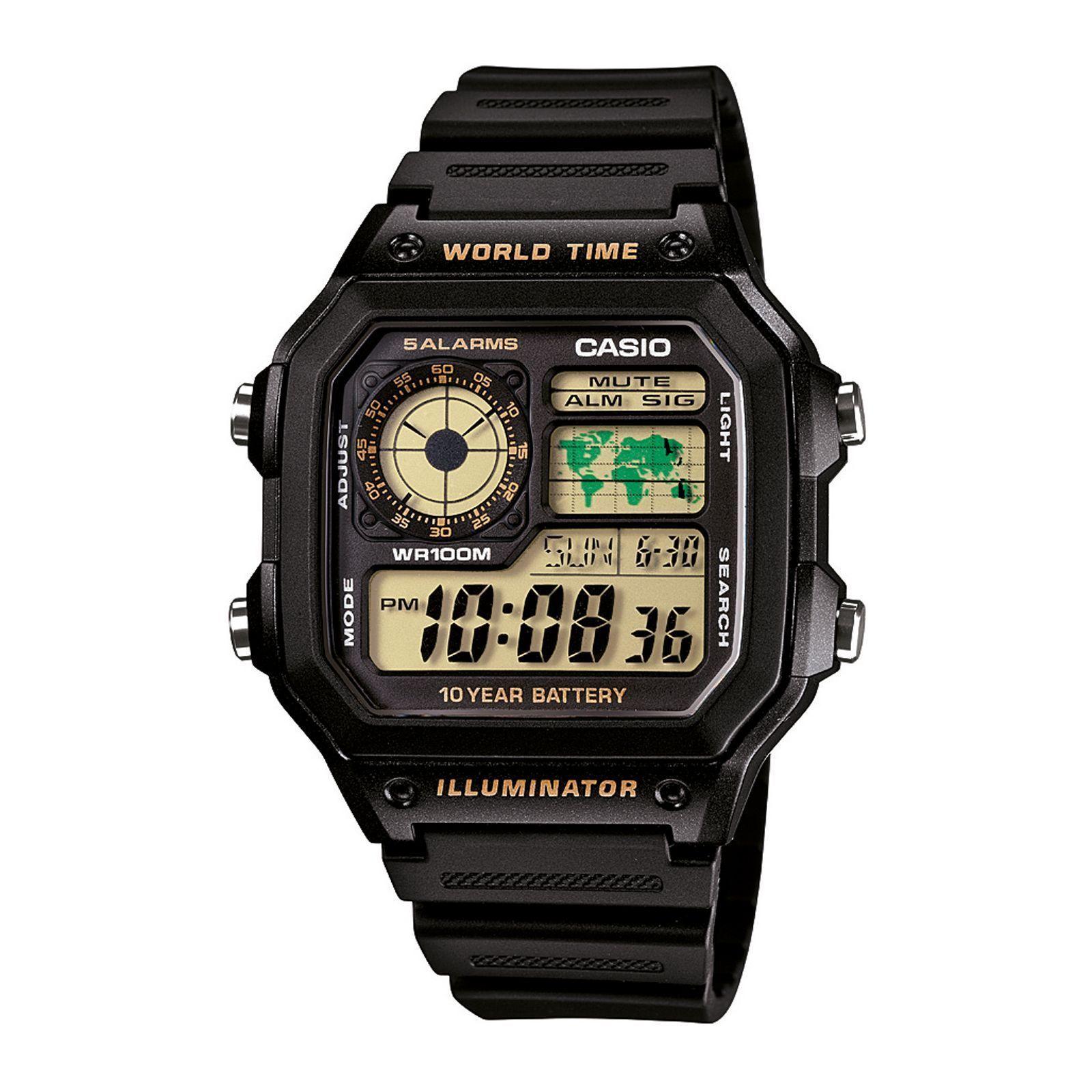 Reloj Casio AE-1200WH-1B AE1200WH1B Hombre Digital Resina Deportivo-0