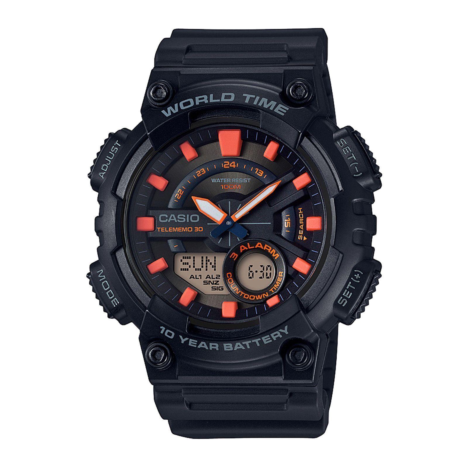 Reloj Casio AEQ-110W-1A2 AEQ110W1A2 Hombre Análogo Digital Resina Deportivo-0