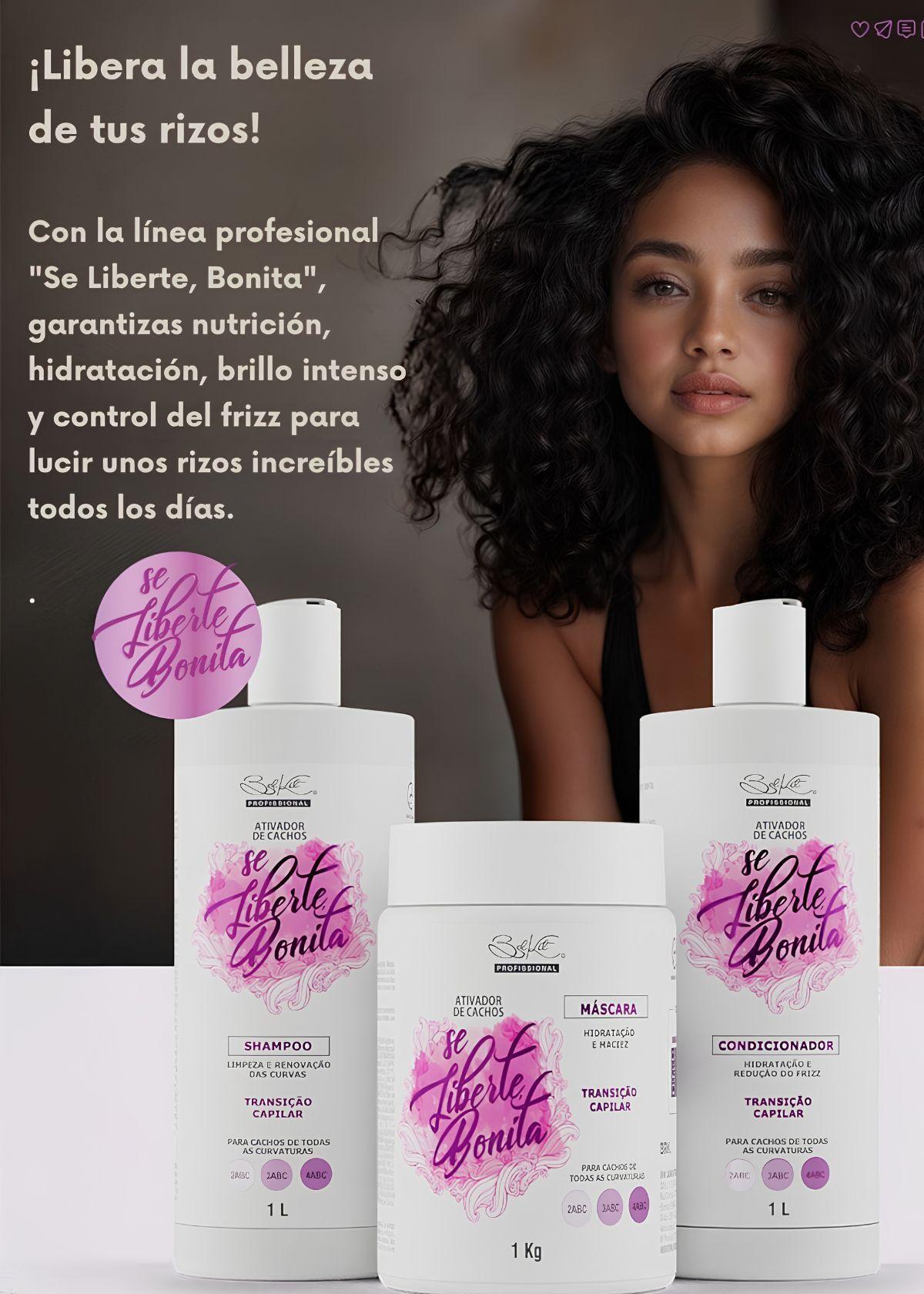 Kit Rizos Definidos Se Liberte Bonita 3pz Litro-3