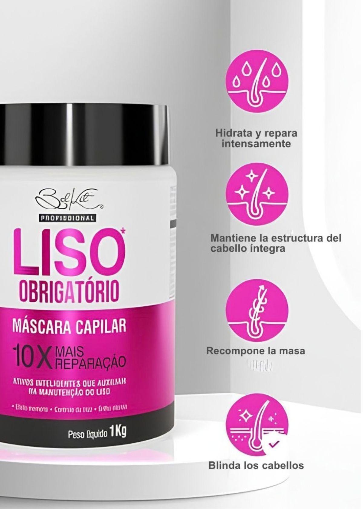 Máscara Capilar Liso Obrigatório Belkit 1 kg Reparación-2