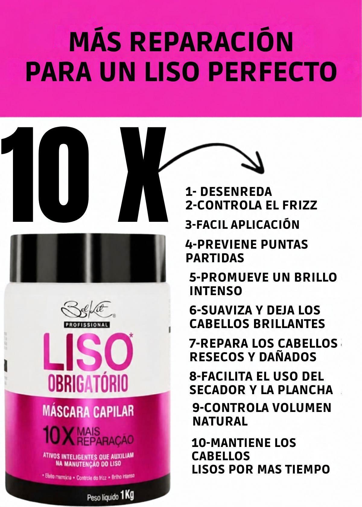 Máscara Capilar Liso Obrigatório Belkit 1 kg Reparación-3