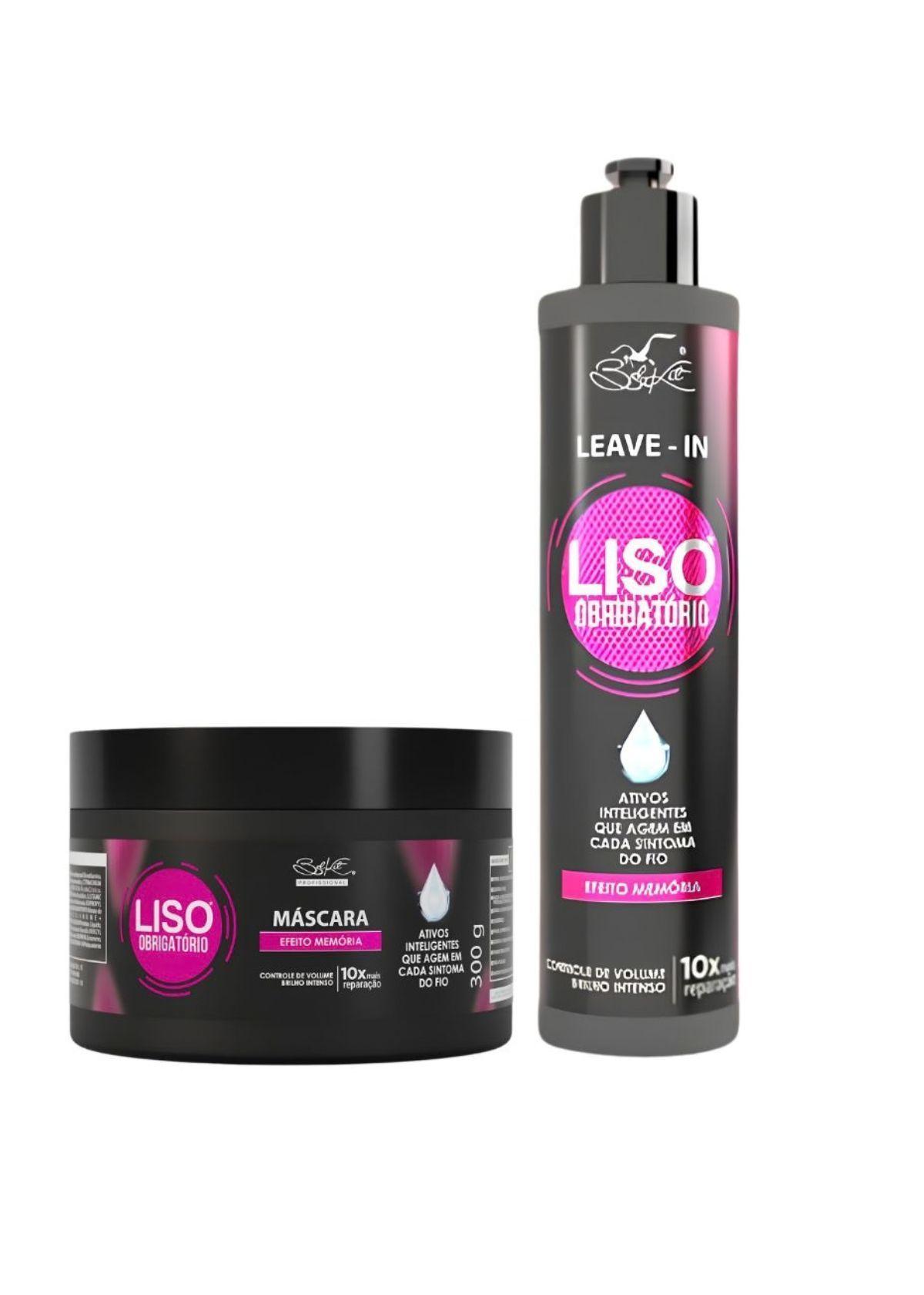 Pack Máscara 300 g y Leave-in Liso Obrigatório Belkit-0