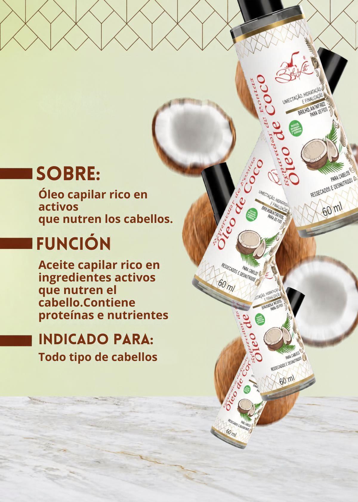 Aceite Capilar Reparador Óleo Coco Belkit 60 ml-2