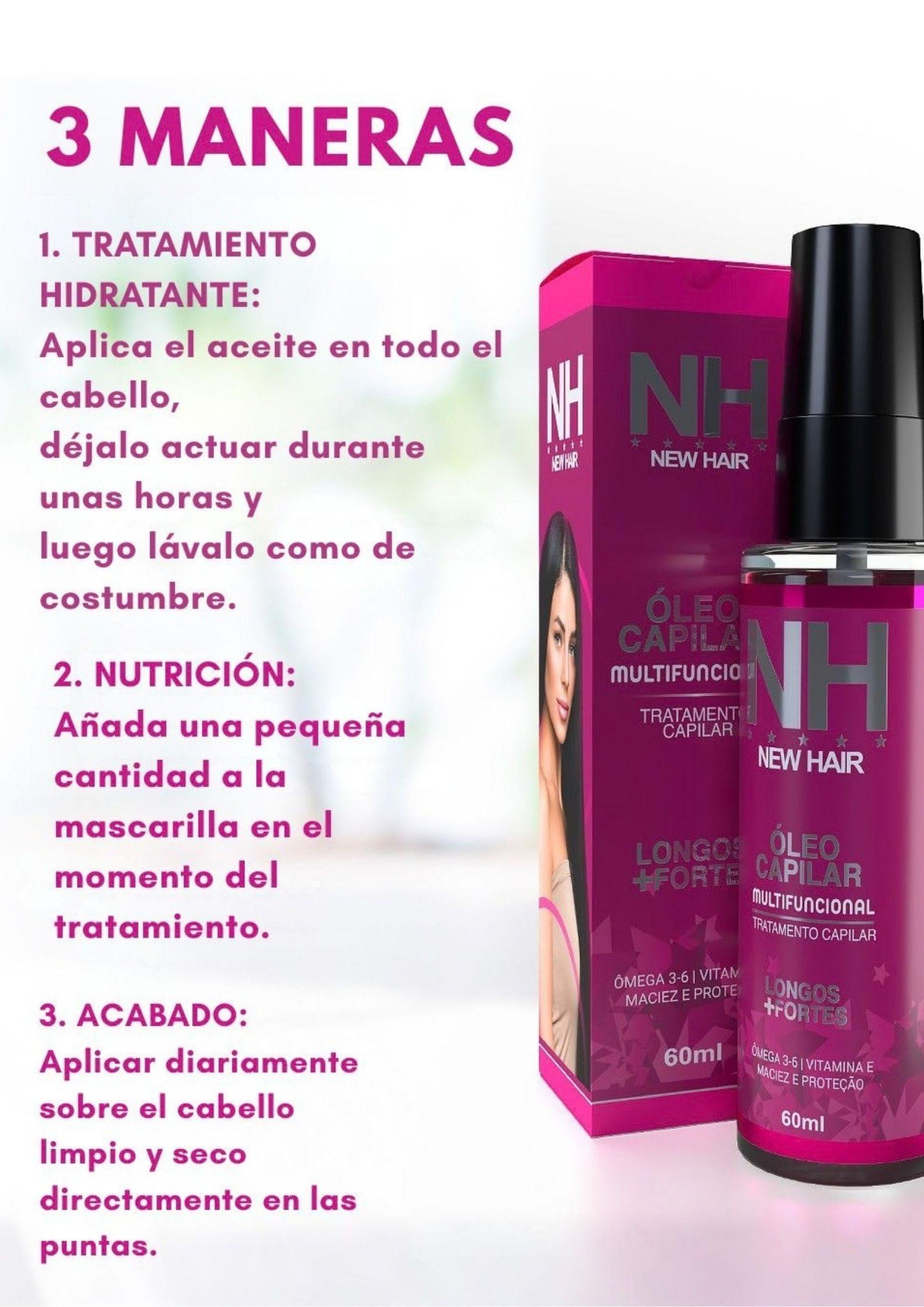 Aceite Capilar Multifuncional New Hair 60 ml Anti Frizz-4