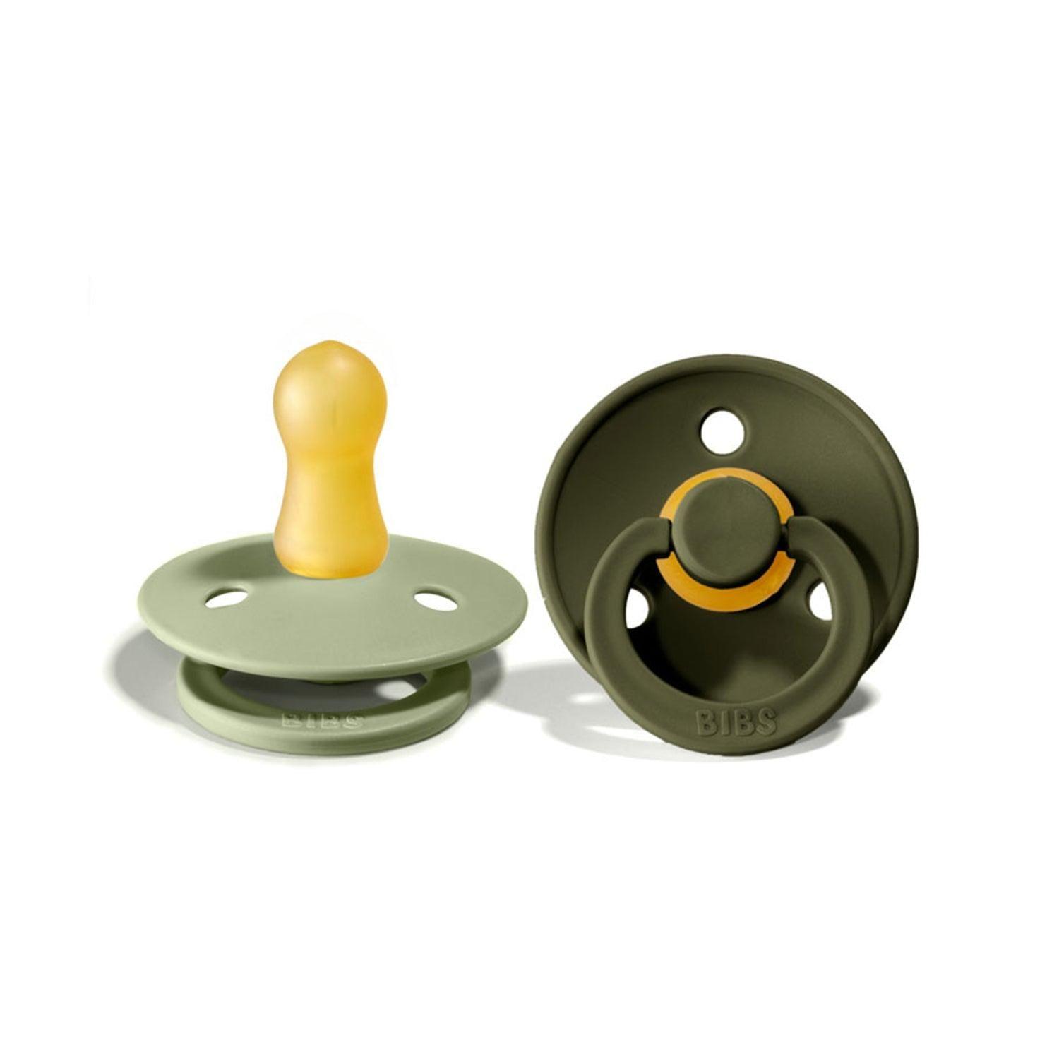 Chupete Bibs Colour Redondo X2 | Talla 2 (6-18 meses) Sage & Hunter  Green-0