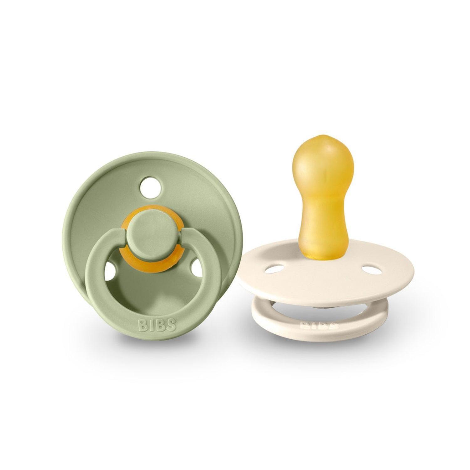 Chupete Bibs Colour Redondo X2 | Talla 2 (6-18 meses) Sage & Ivory-0