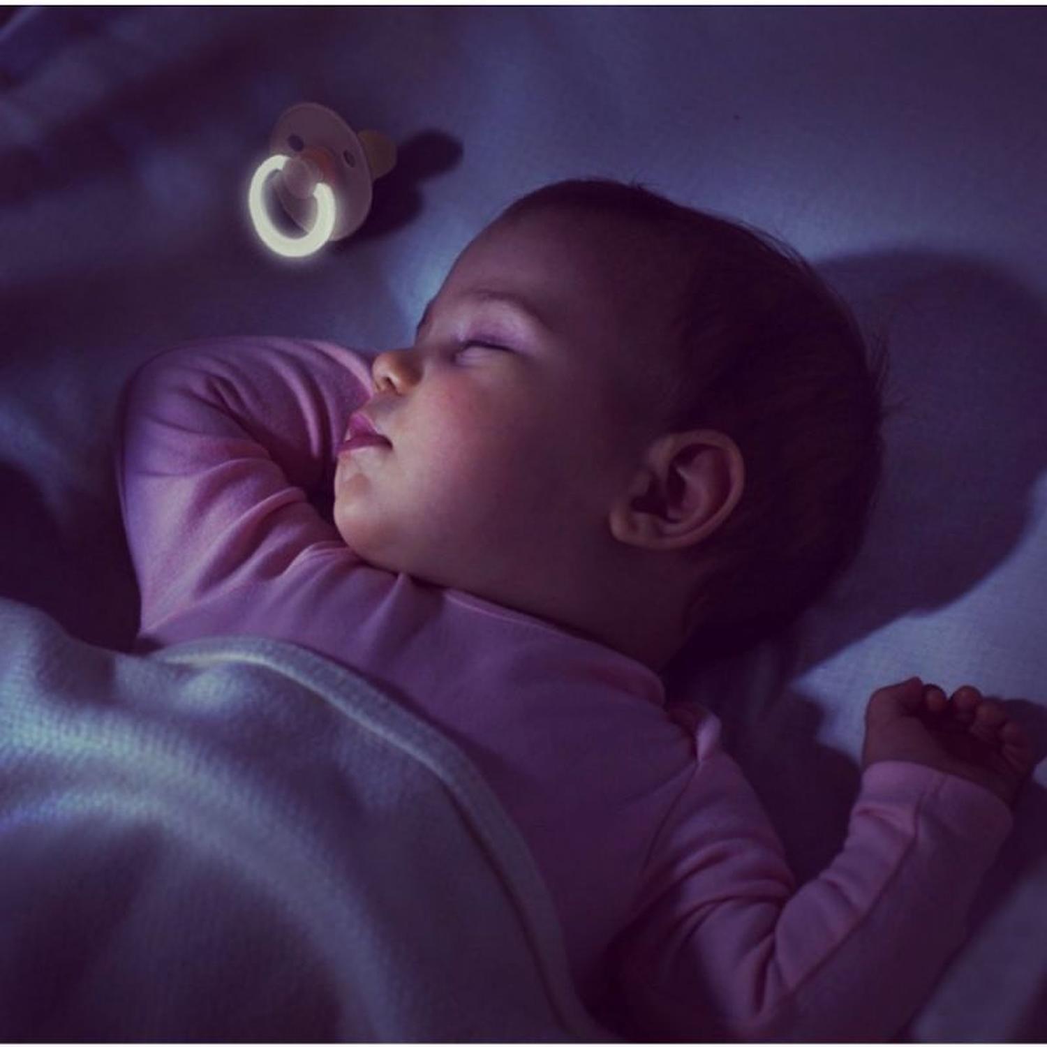 Chupete Bibs Colour Redondo X2 | Talla 2 (6-18 meses) Sage & Cloud Glow Night-3